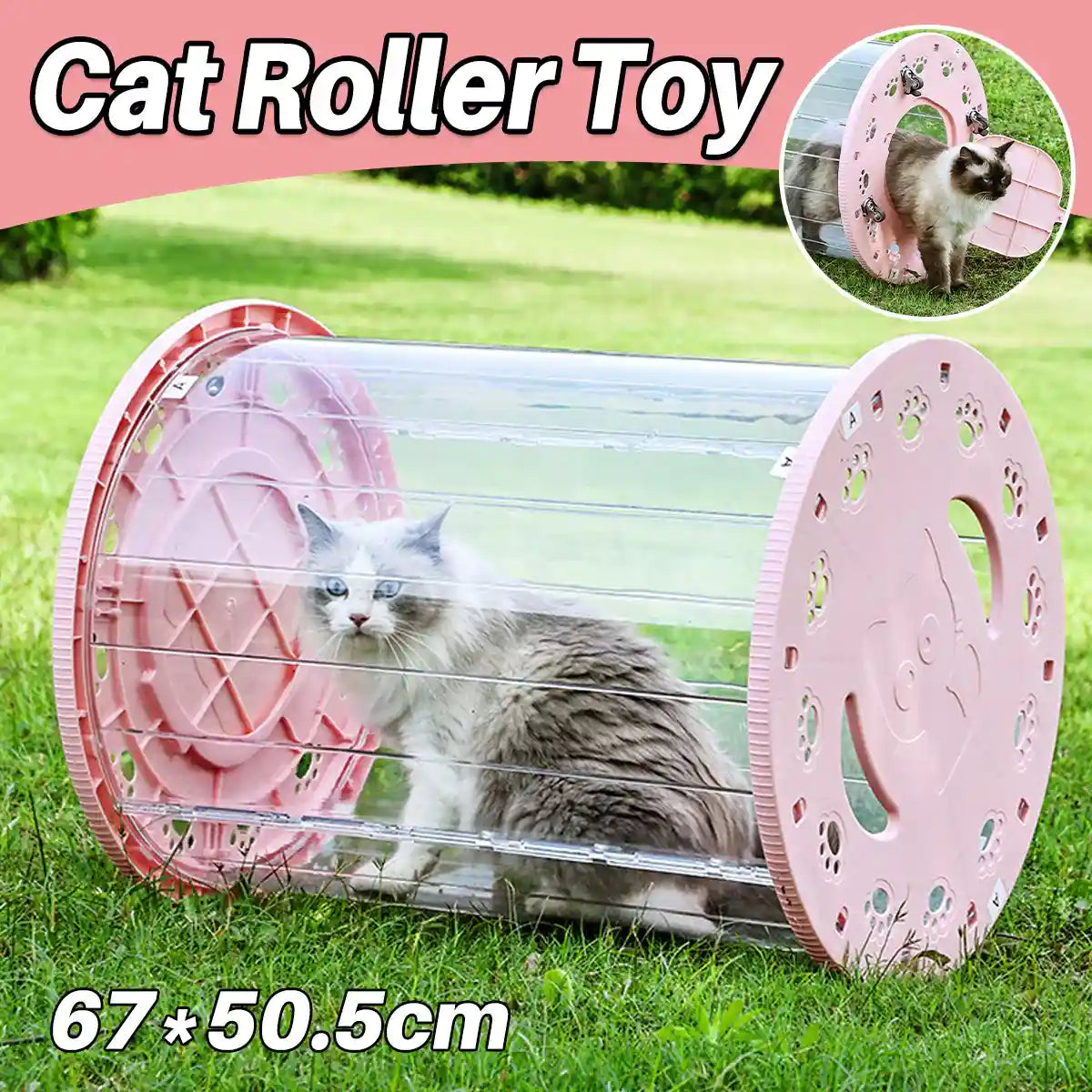 Cat Treadmill Outdoor Walking & Exercise Tunnel With Lockable Wheels