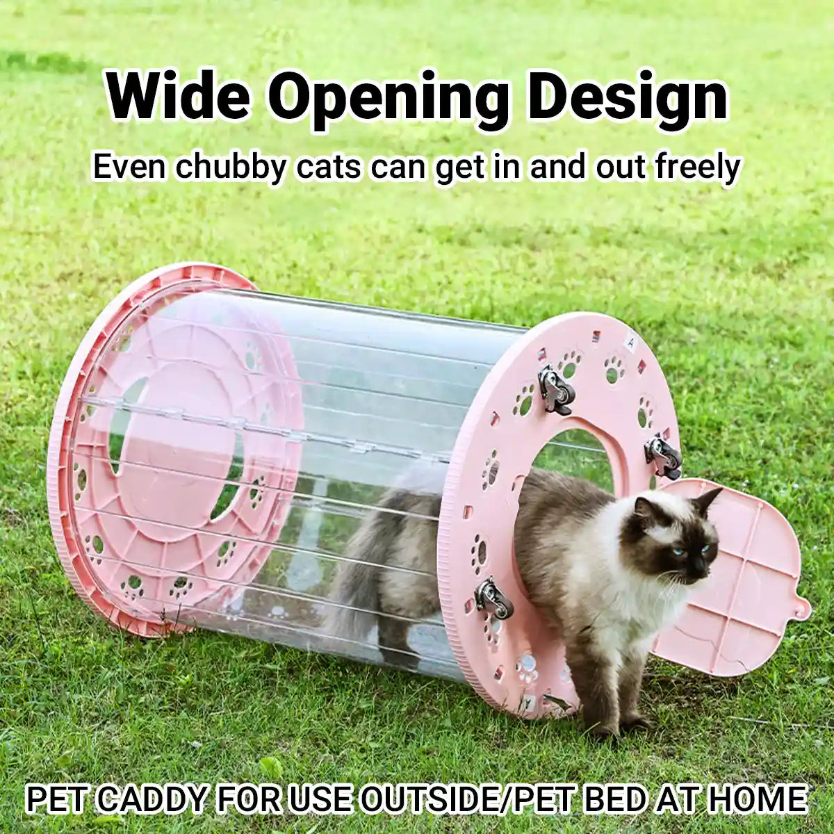 Cat Treadmill Outdoor Walking & Exercise Tunnel With Lockable Wheels
