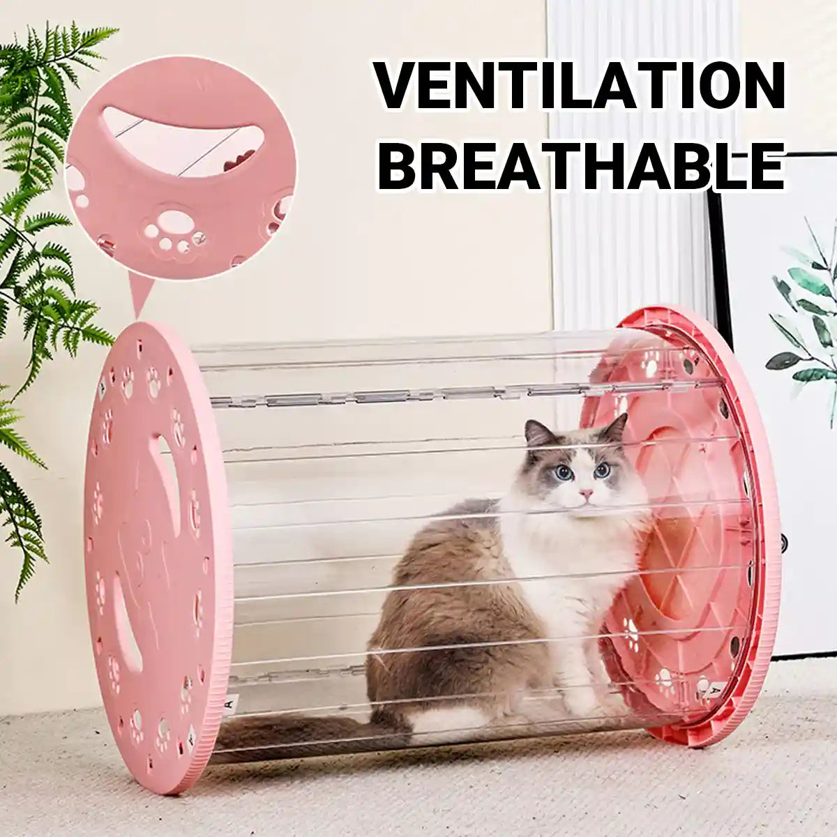 Cat Treadmill Outdoor Walking & Exercise Tunnel With Lockable Wheels