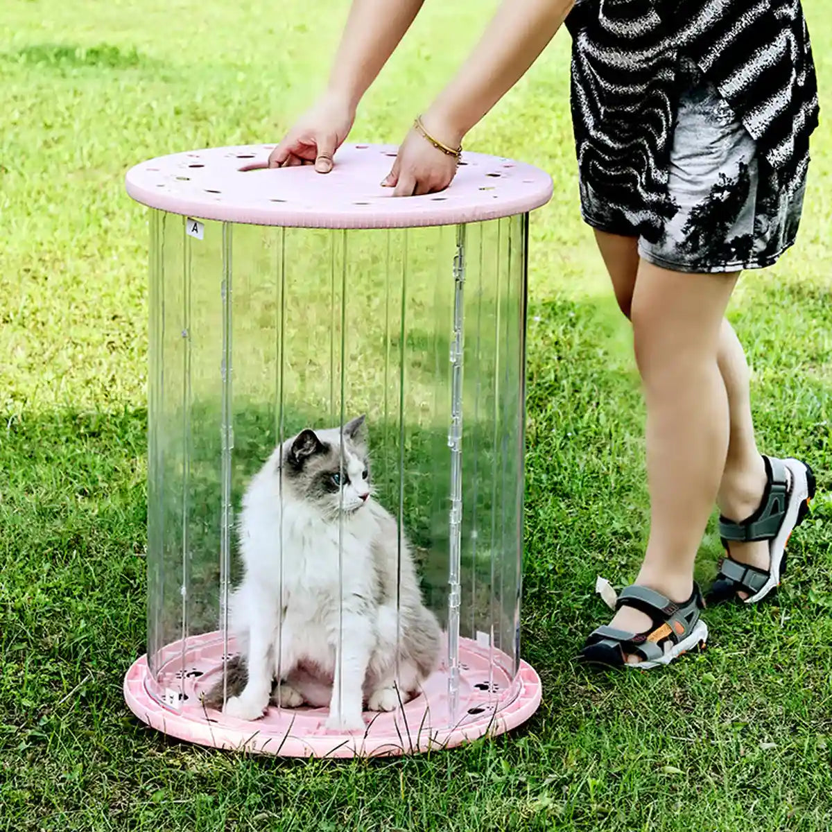 Cat Treadmill Outdoor Walking & Exercise Tunnel With Lockable Wheels