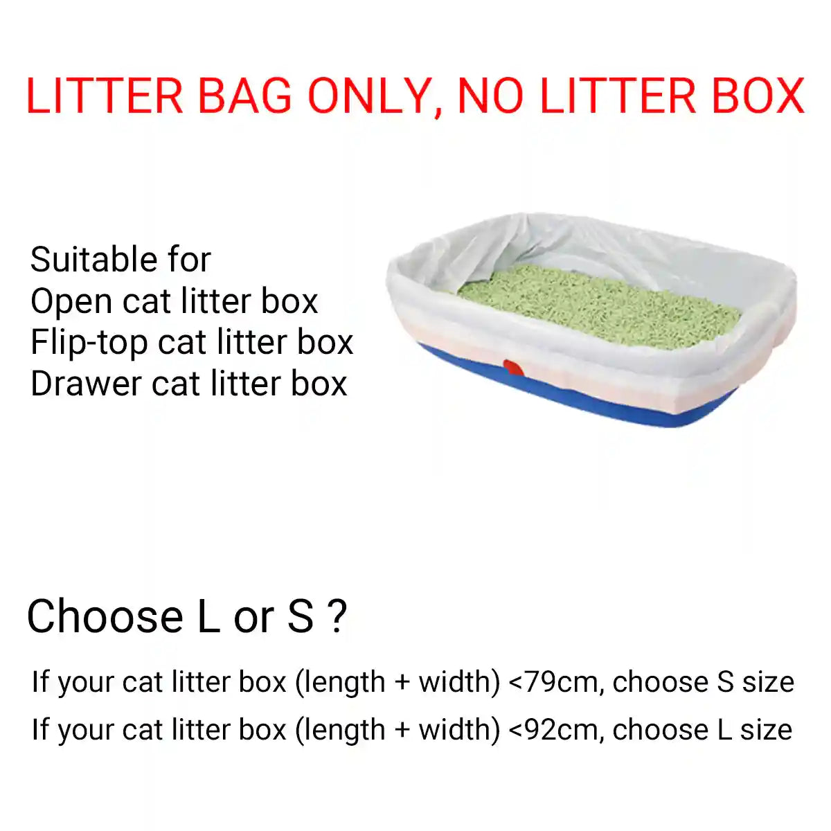 Drawstring Disposable Cat Litter Bag 10PCS (S/L)