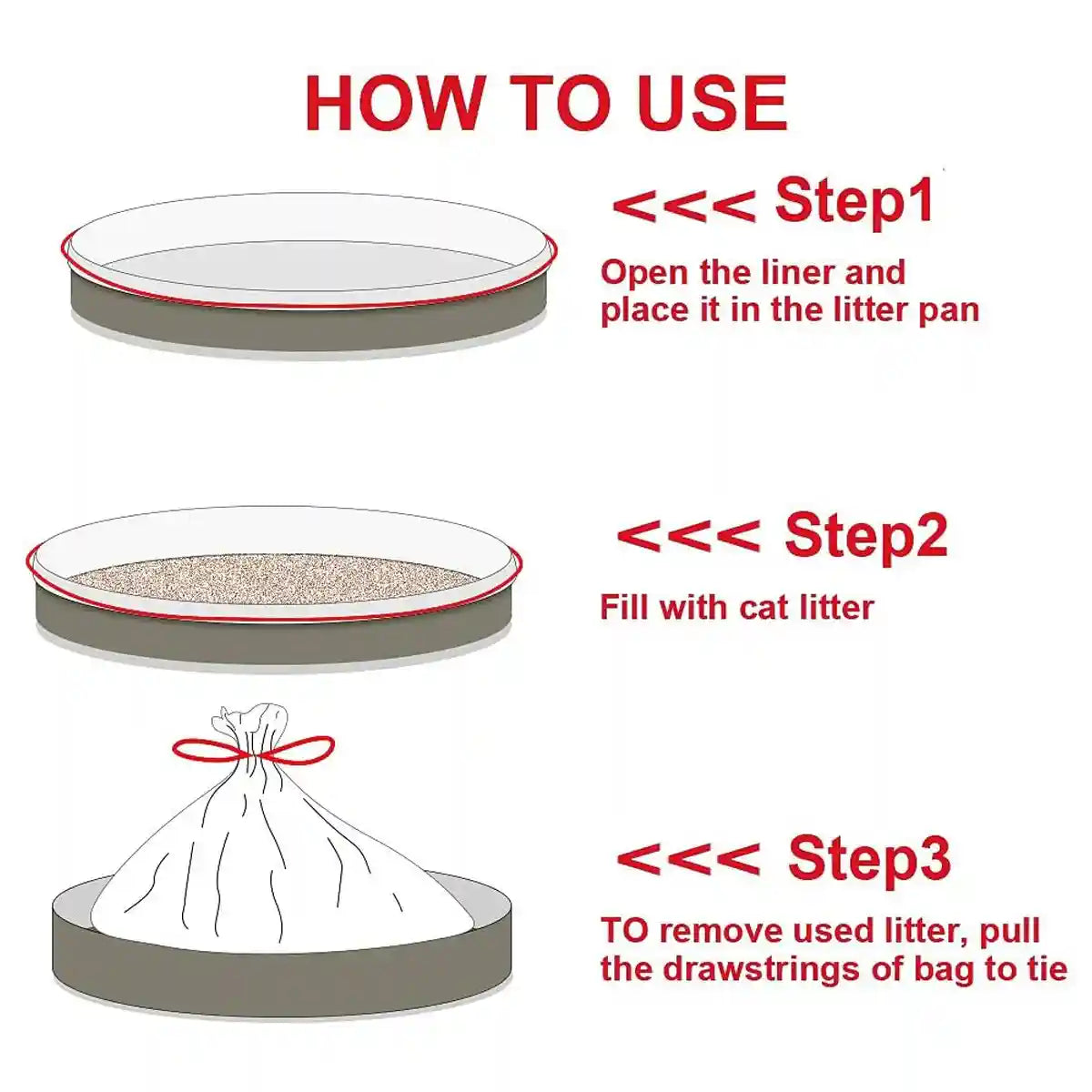 Drawstring Disposable Cat Litter Bag 10PCS (S/L)