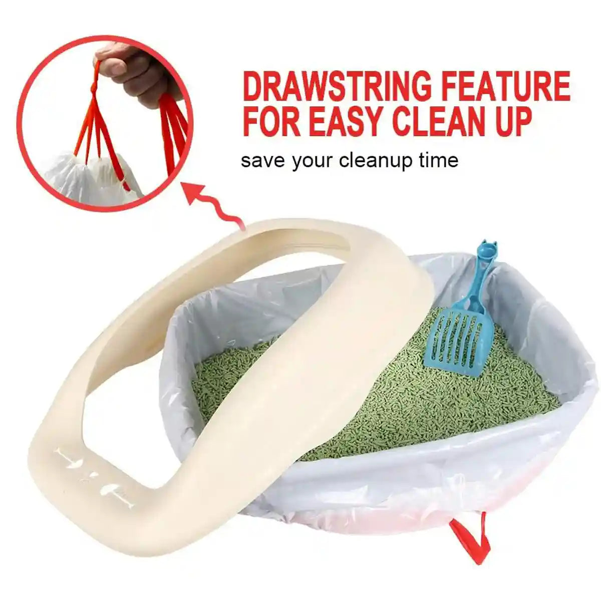 Drawstring Disposable Cat Litter Bag 10PCS (S/L)