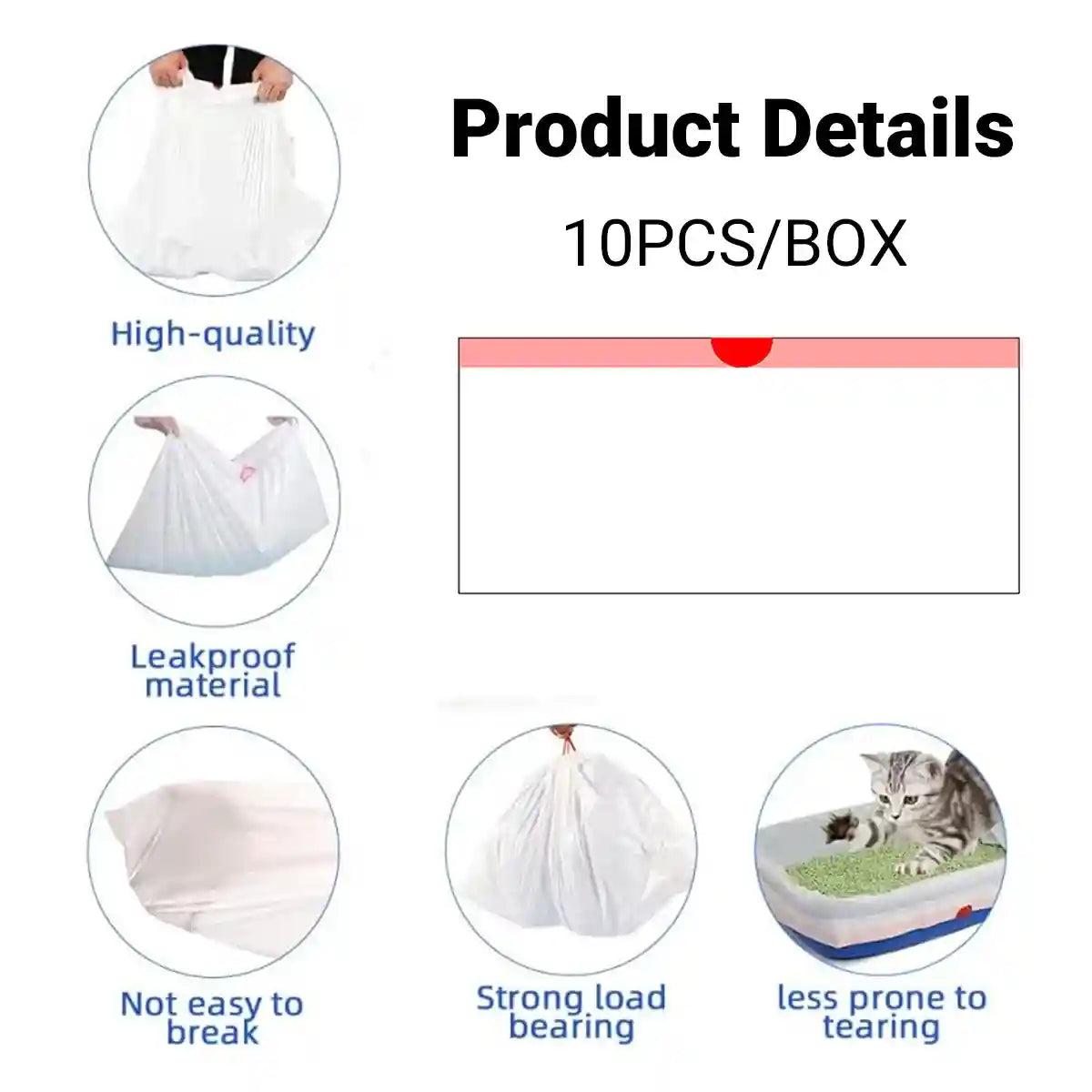 Drawstring Disposable Cat Litter Bag 10PCS (S/L)