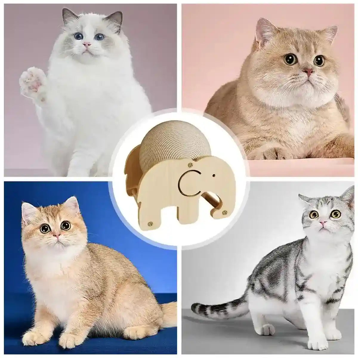 Elephant-Shaped Cat Scratching Toy Ball