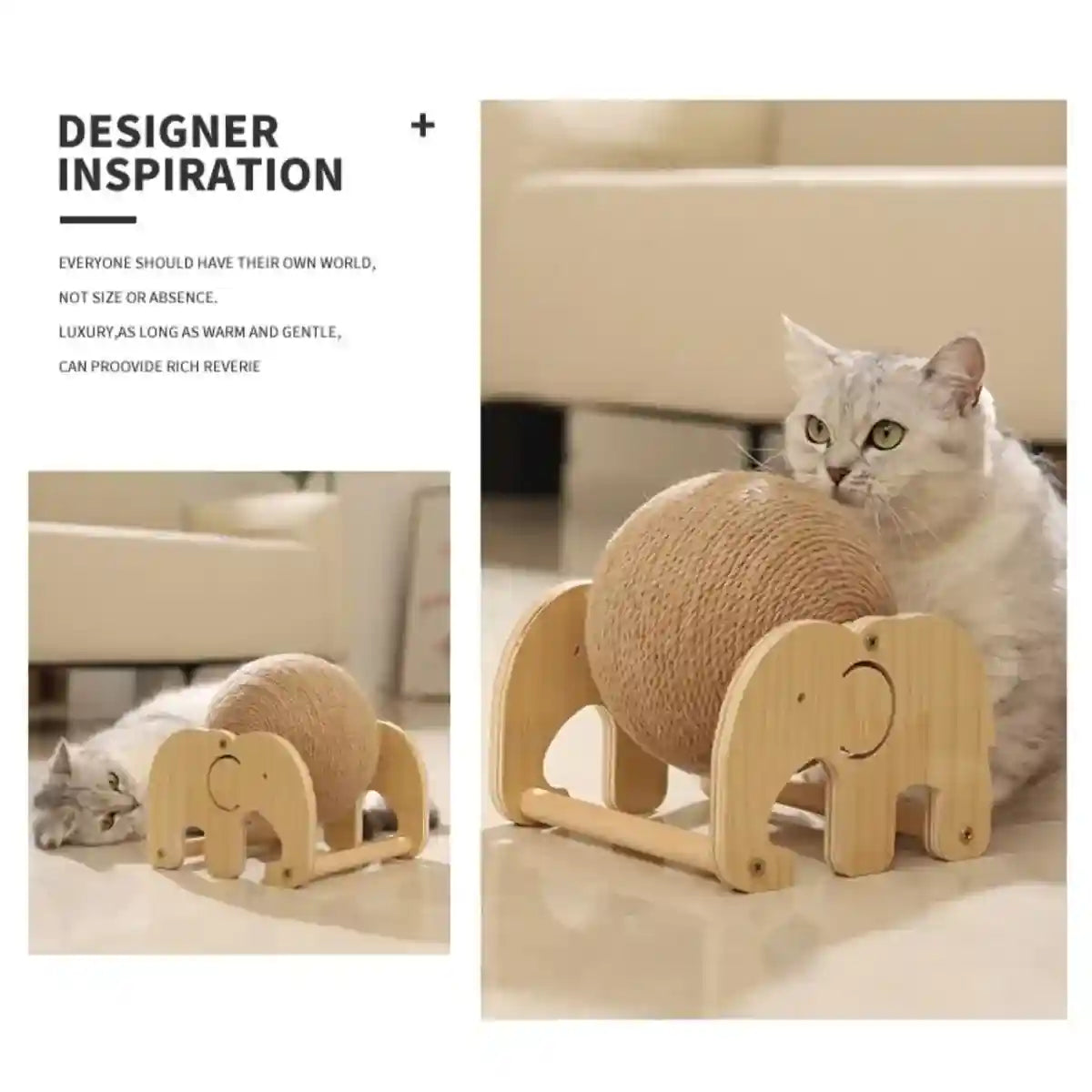 Elephant-Shaped Cat Scratching Toy Ball