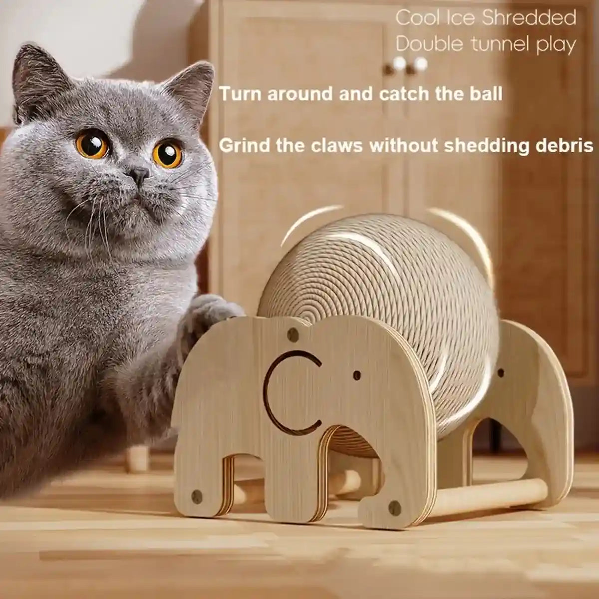 Elephant-Shaped Cat Scratching Toy Ball