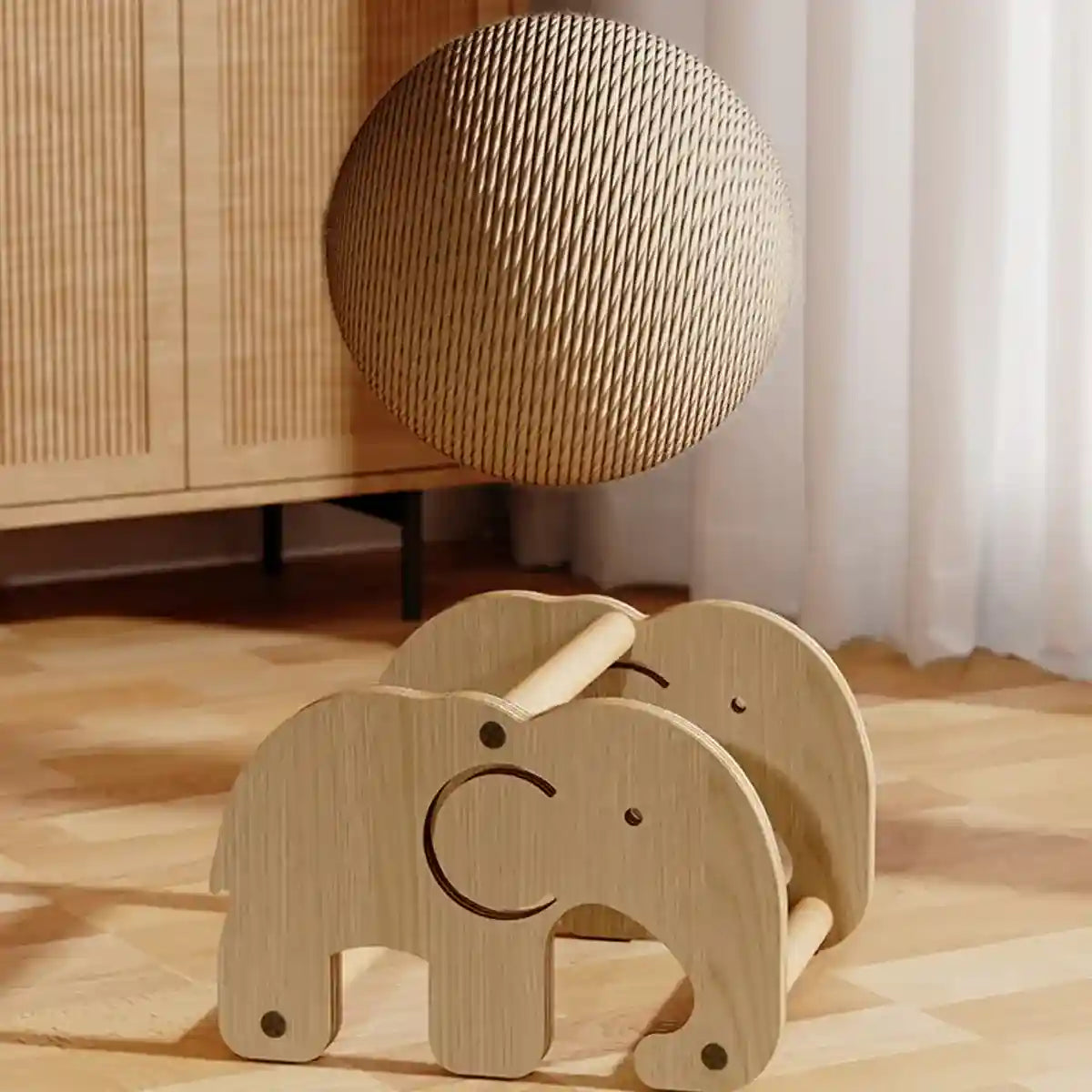 Elephant-Shaped Cat Scratching Toy Ball