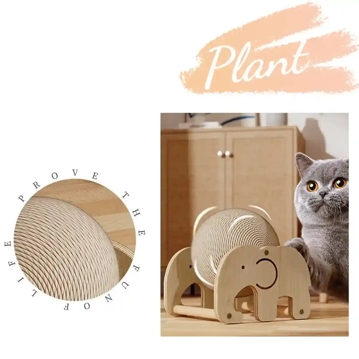 Elephant-Shaped Cat Scratching Toy Ball