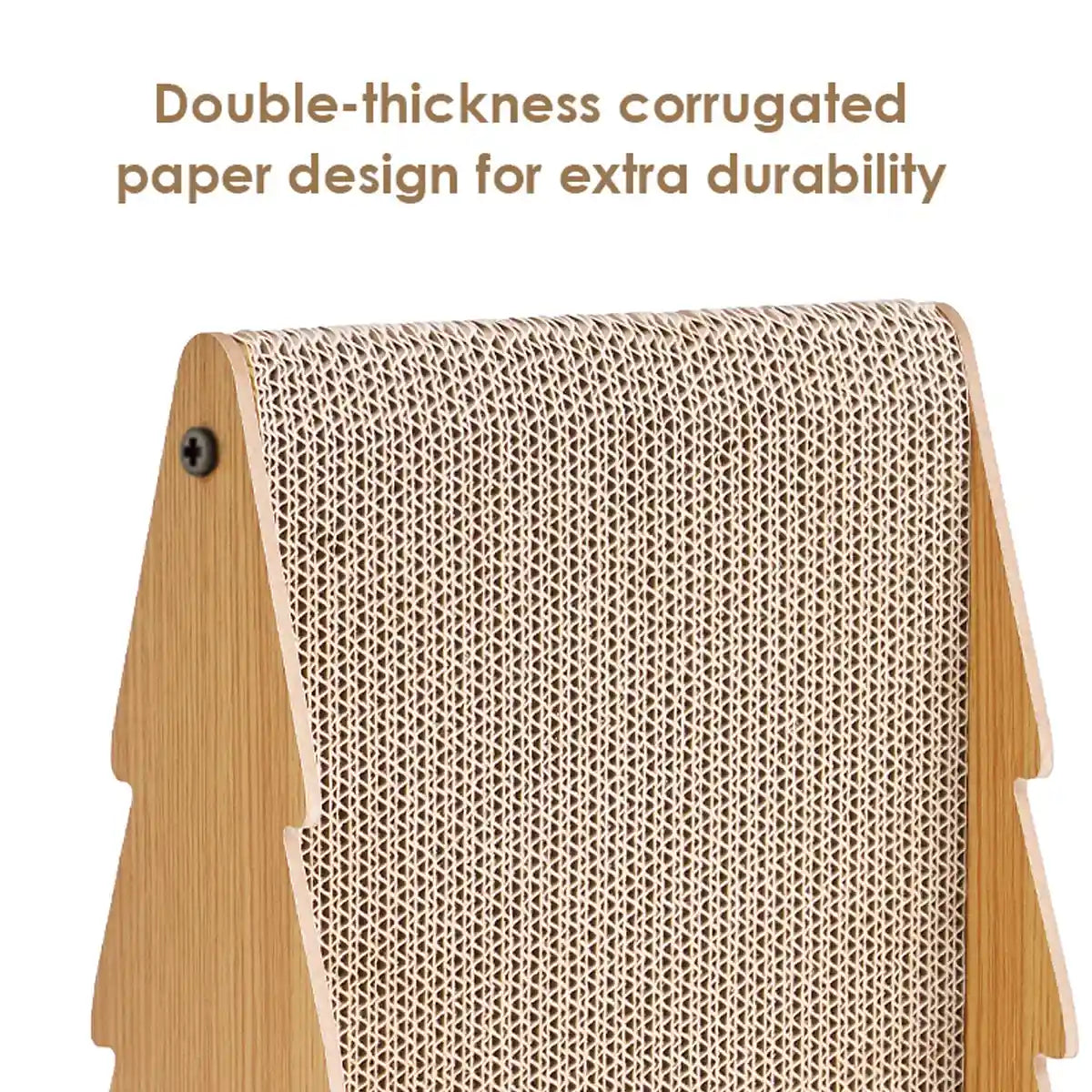 Tree Shaped Cat Scratching Board with Toy Ball Durable Cardboard Post