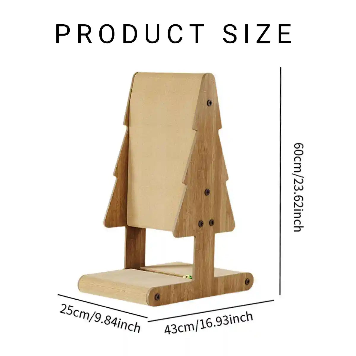 Tree Shaped Cat Scratching Board with Toy Ball Durable Cardboard Post