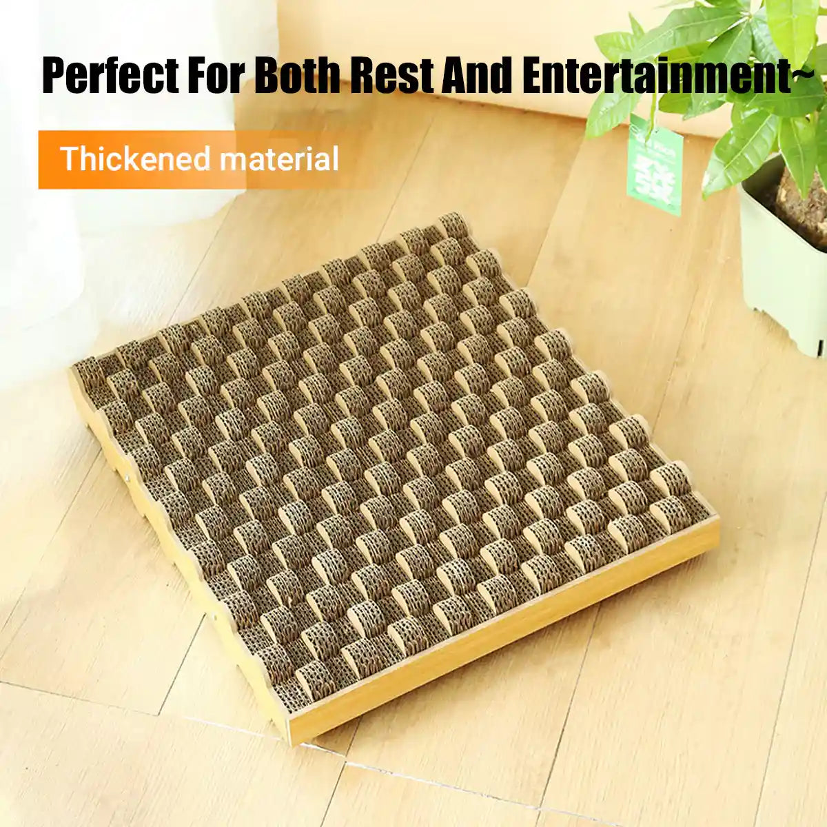 Cat Scratch Board Corrugated Paper Scratcher & Lounger With Massage Design