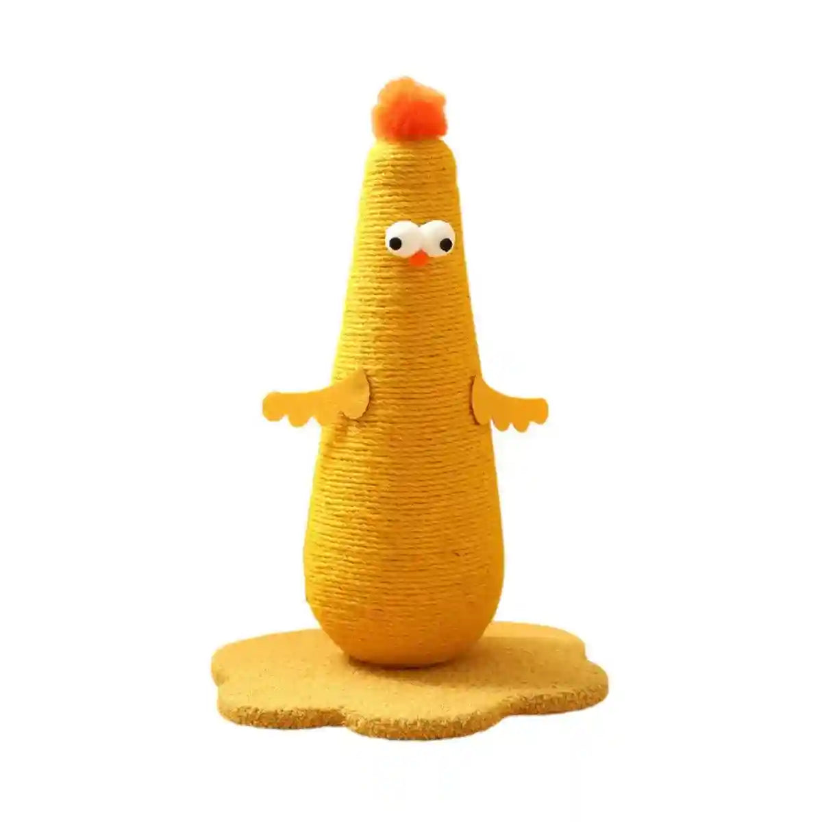 Compact Cat Scratch Post with Plush Ball and Velvet Base