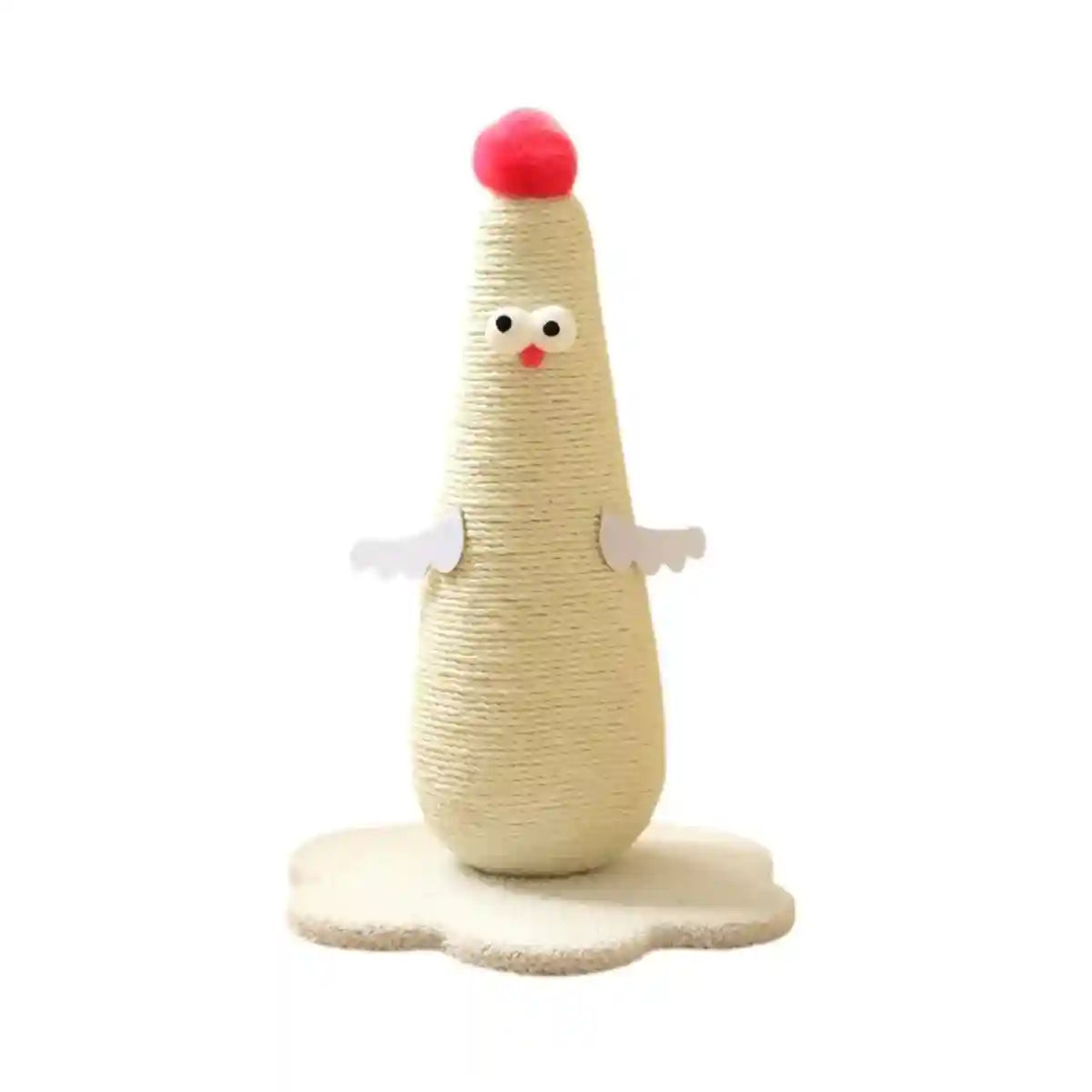 Compact Cat Scratch Post with Plush Ball and Velvet Base