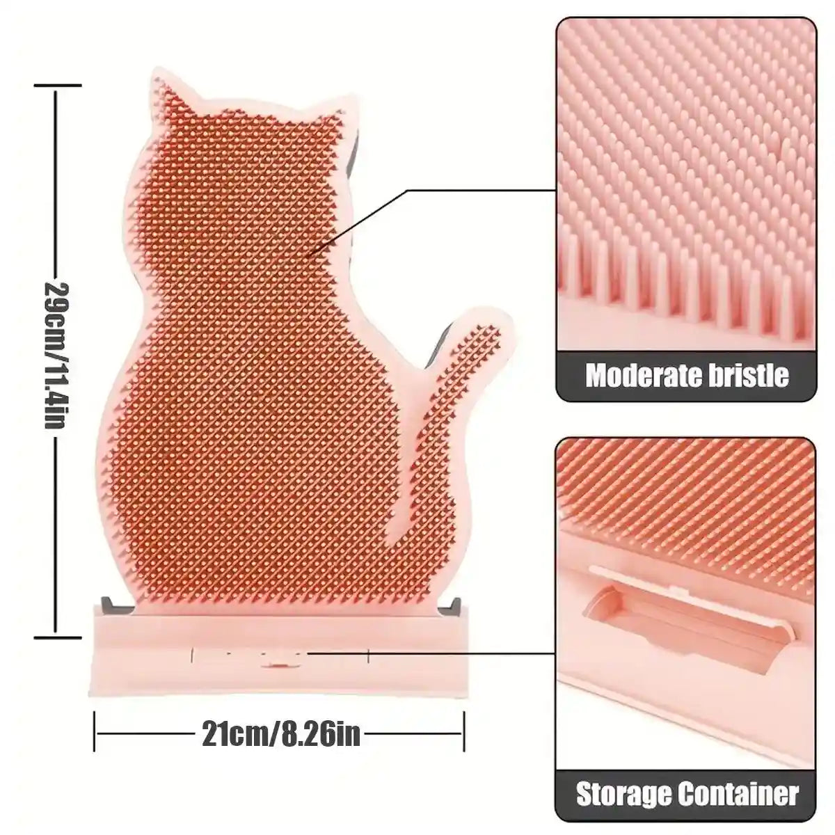 Self-Grooming Cat Hair Scraper Fixed Massage Brush for Shedding