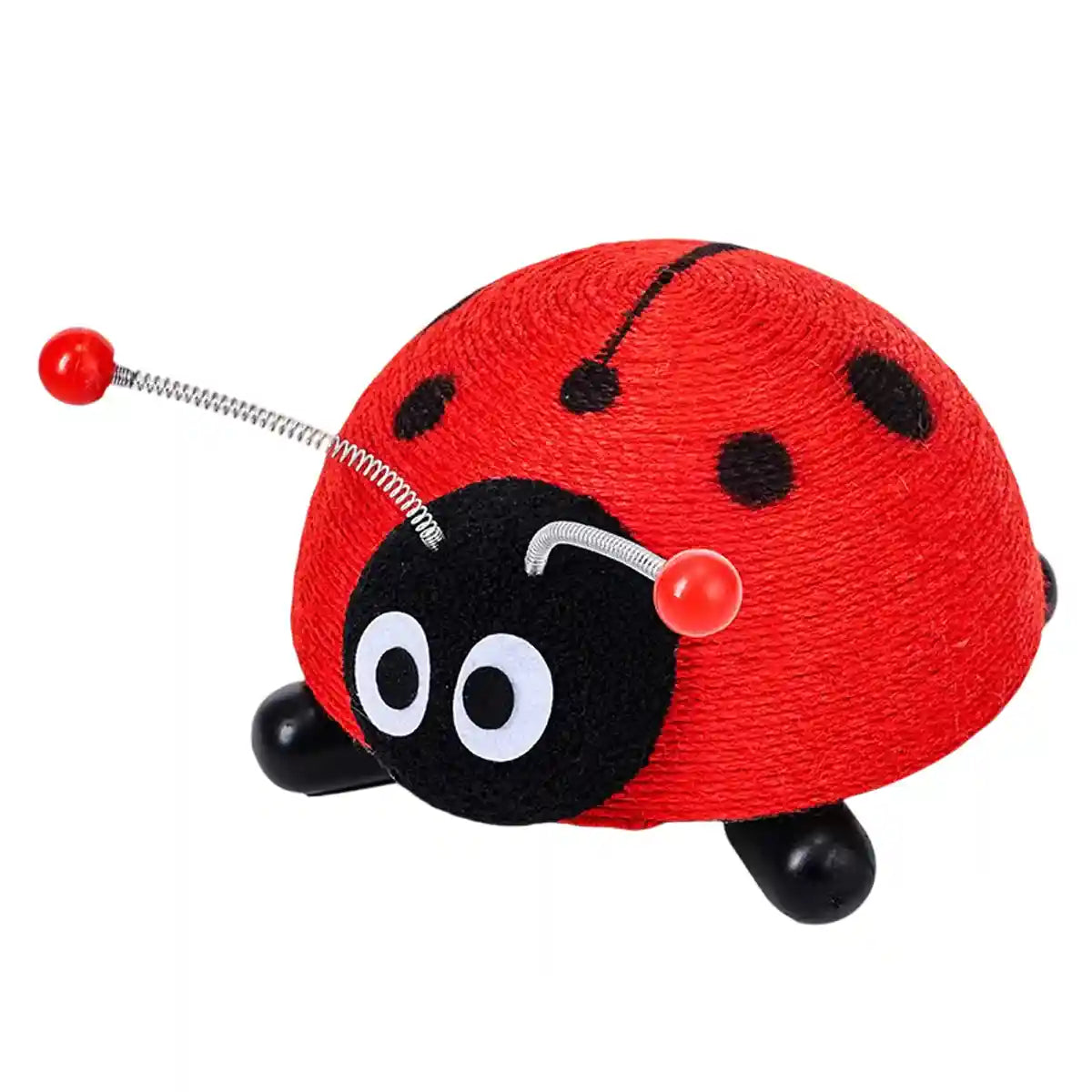 Ladybug Cat Scratching Post with Sisal Rope and Flannel Base
