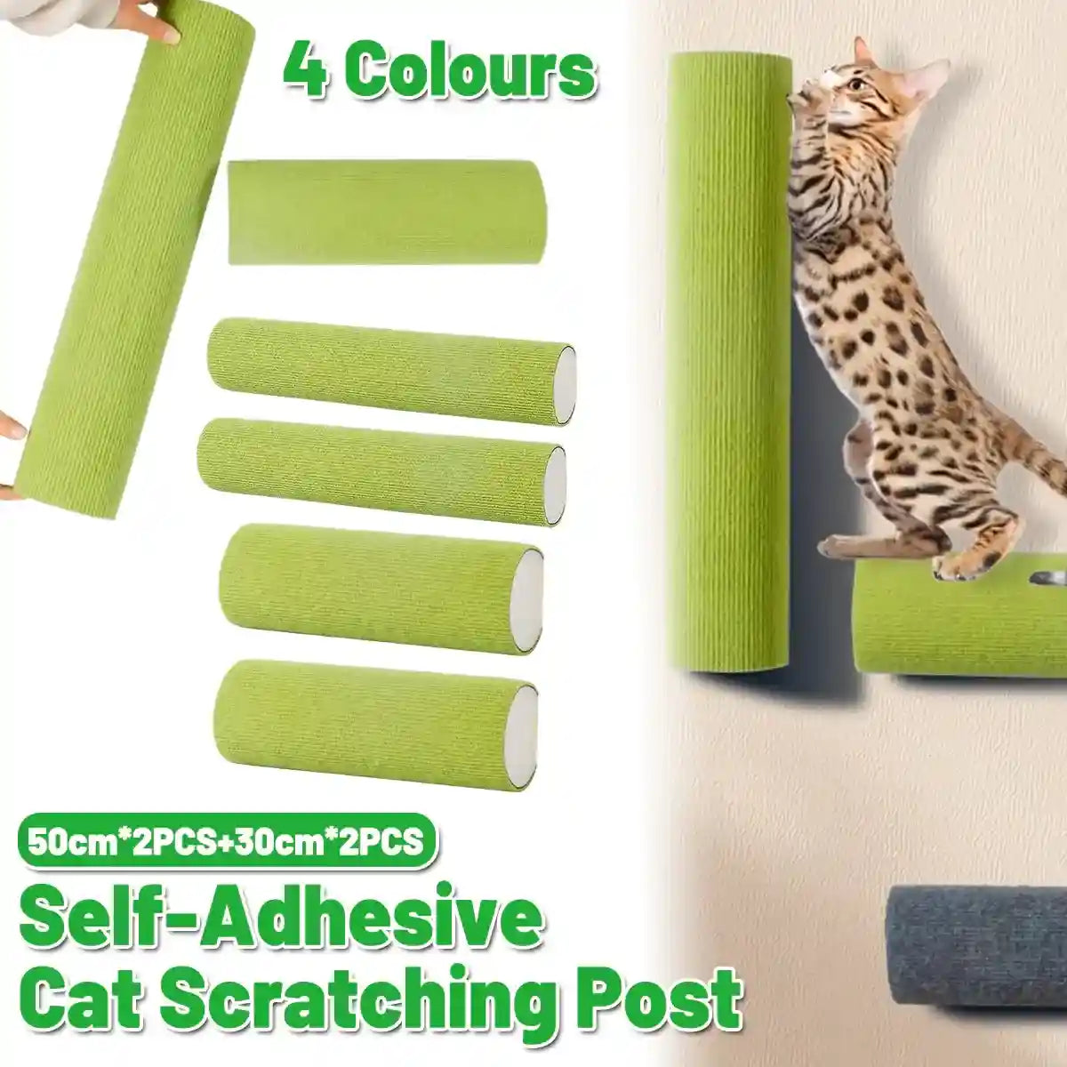 Self-Adhesive Cat Scratching Posts for Wall Cylindrical Climbing Set