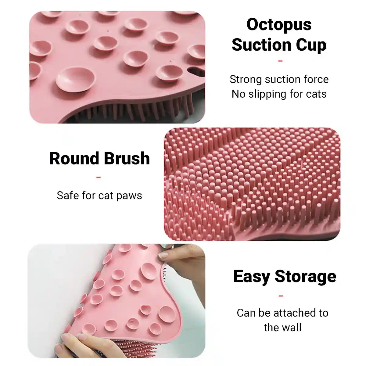 Cat Self Groomer Brush Wall-Mounted Silicone Grooming Pad for Cats