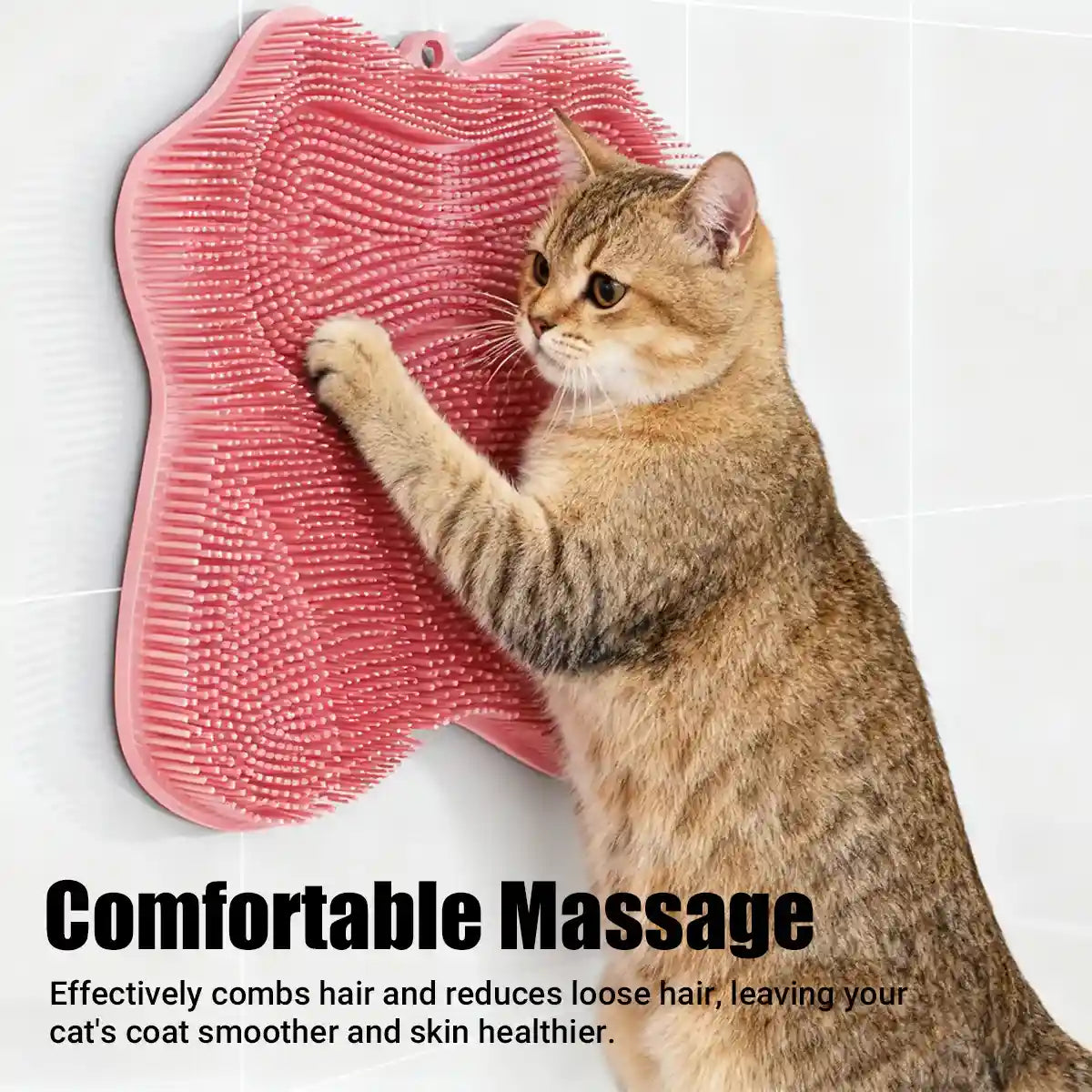Cat Self Groomer Brush Wall-Mounted Silicone Grooming Pad for Cats