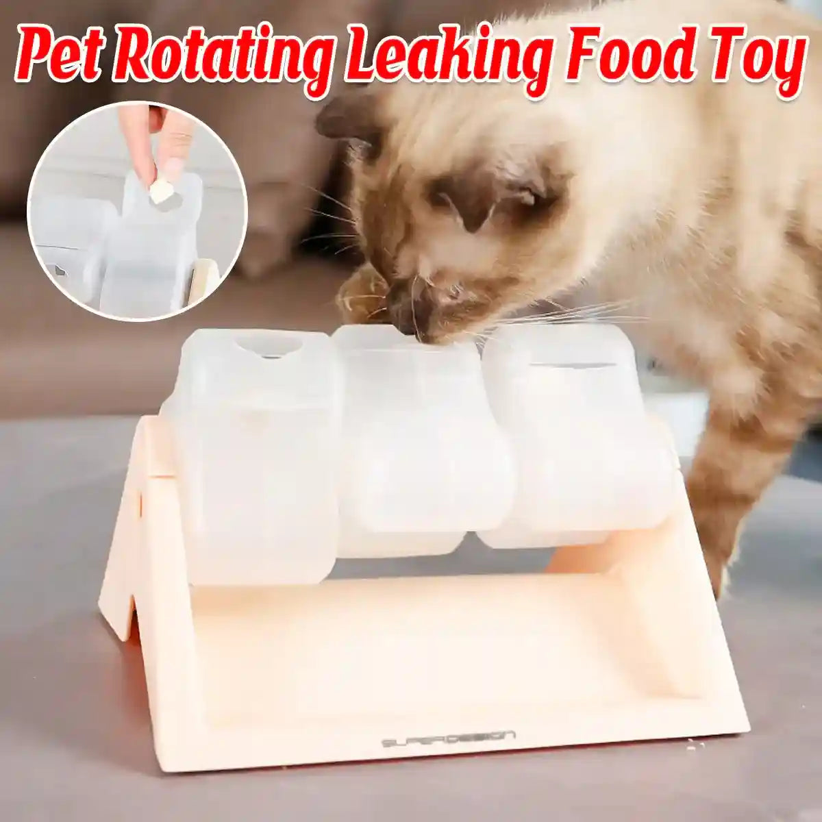 Interactive Pet Food Dispenser Toy Rotating Slow Feeder for Cats & Dogs