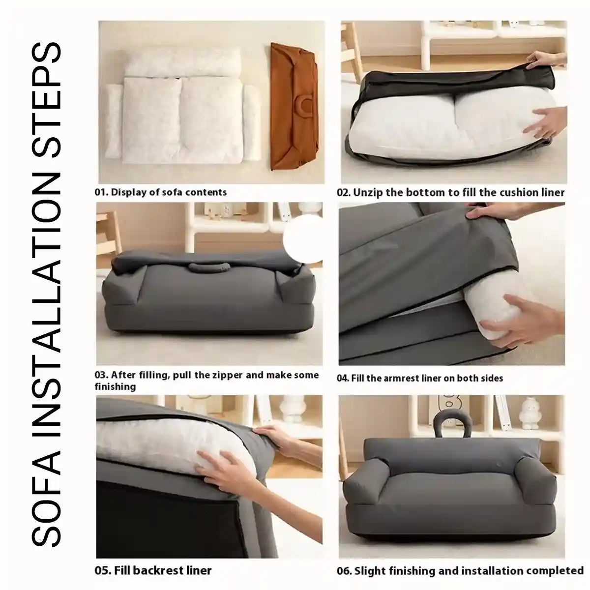 Waterproof PU Leather Dog Sofa Bed with Double Pillows