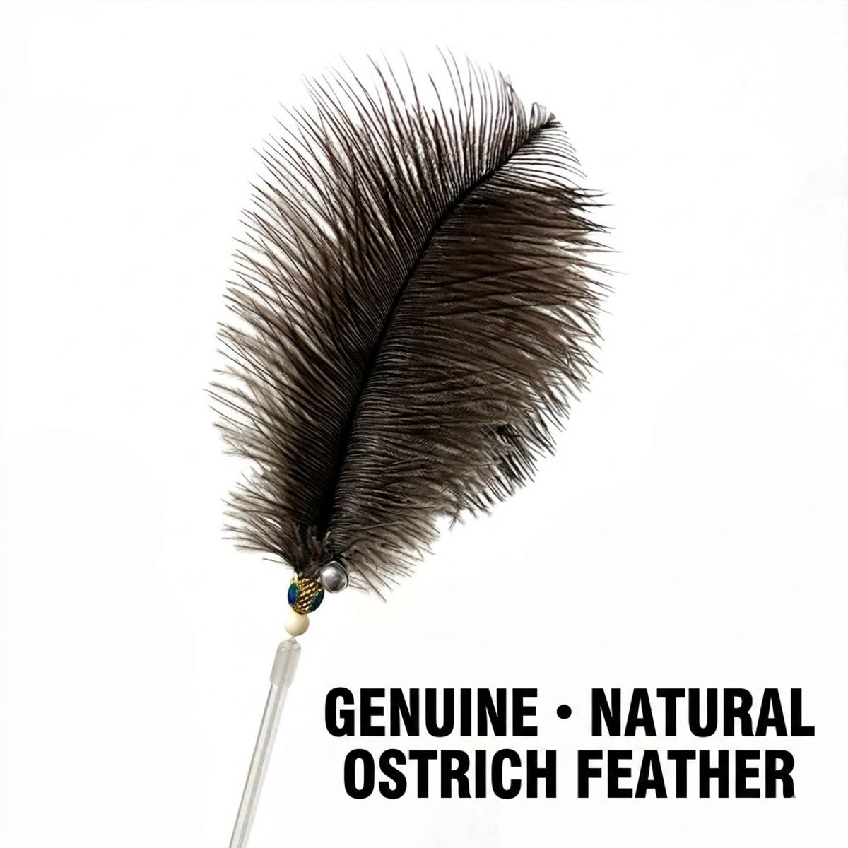 100cm Retractable Ostrich Feather Cat Wand