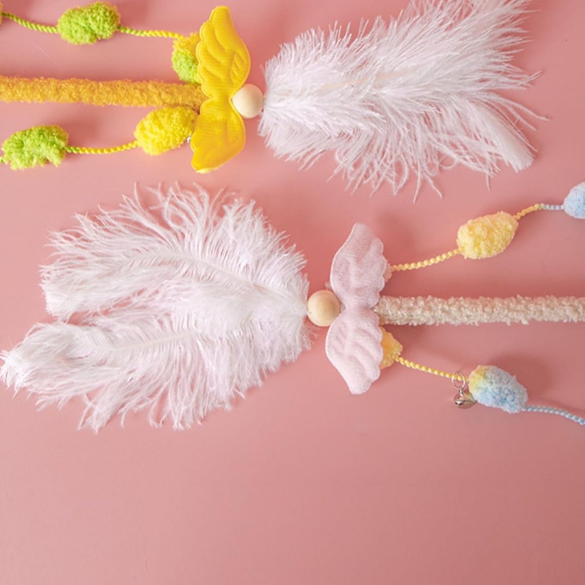 58cm Feather Cat Wand with Dangling Toys