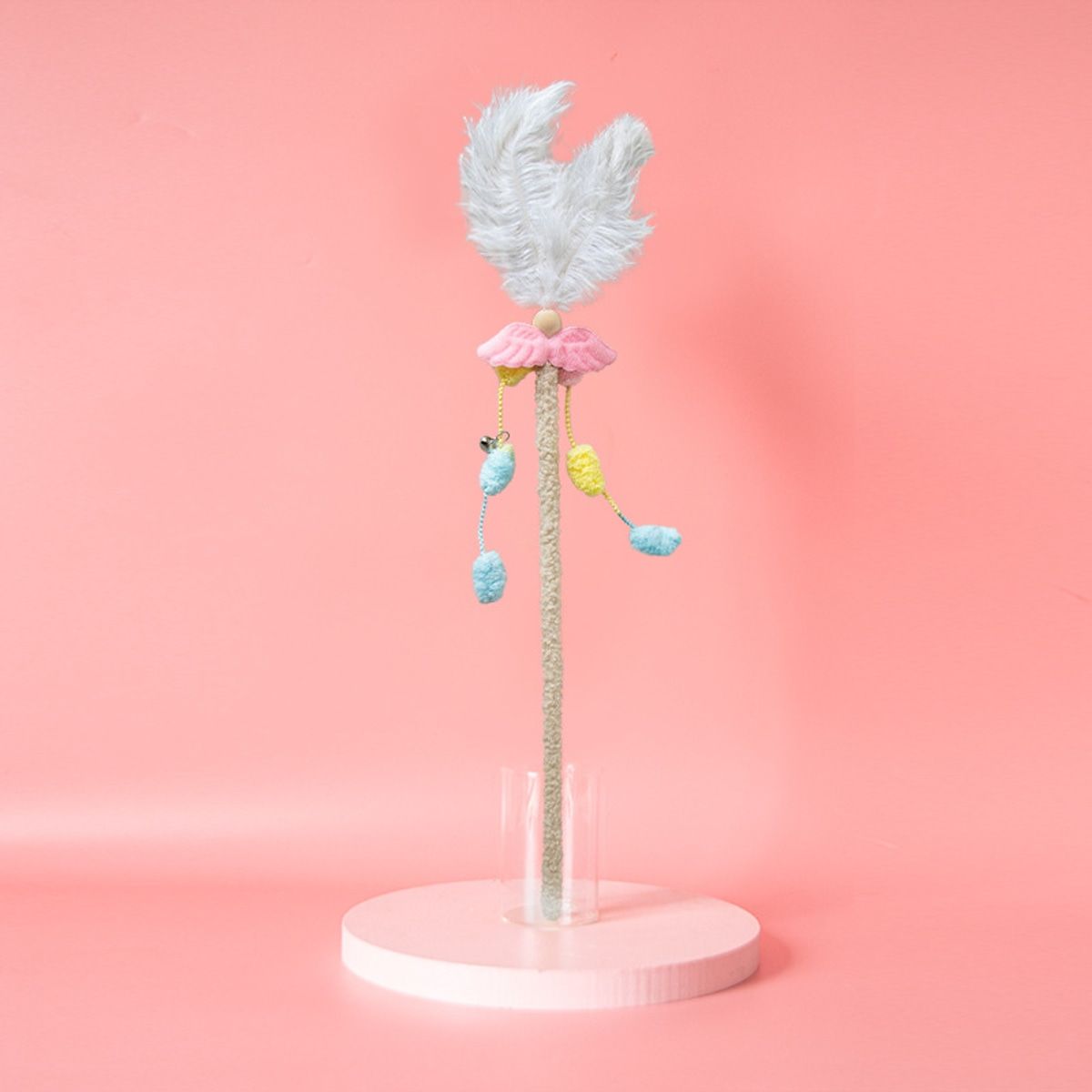 58cm Feather Cat Wand with Dangling Toys