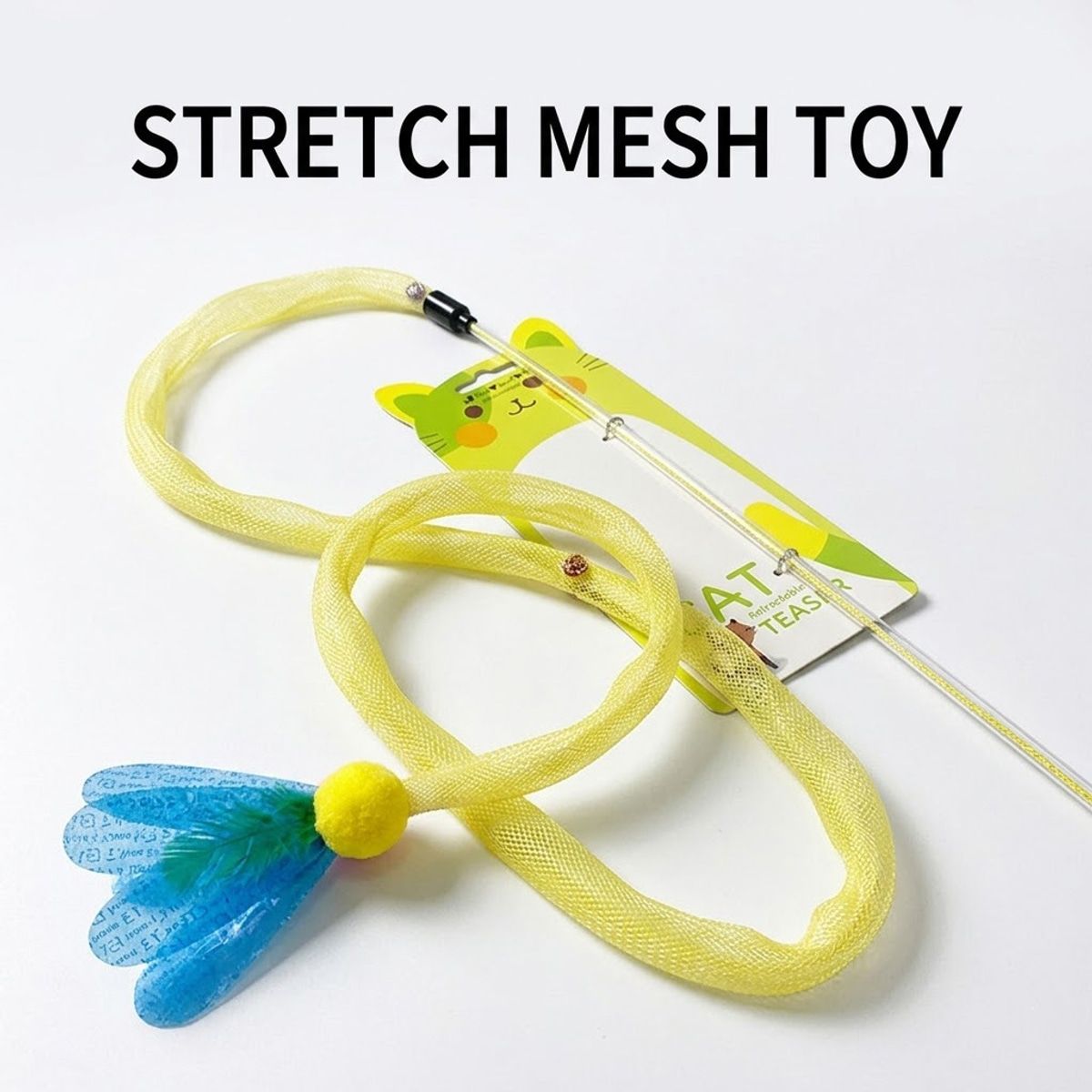 42cm Cat Teaser Wand with Flexible Mesh Toy