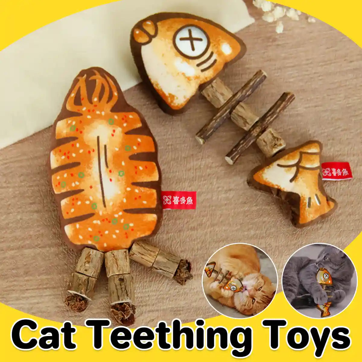 Cat Teething Toy Silvervine Chew Stick Dental Play