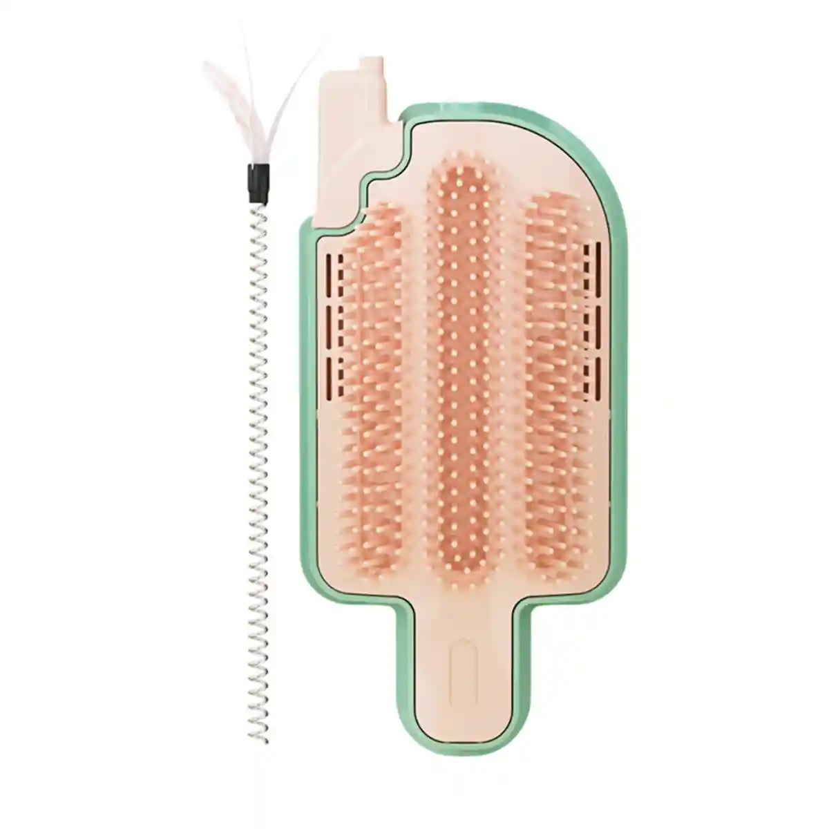 Wall-Mounted Ice Cream Cat Grooming Brush with Catnip or Teaser