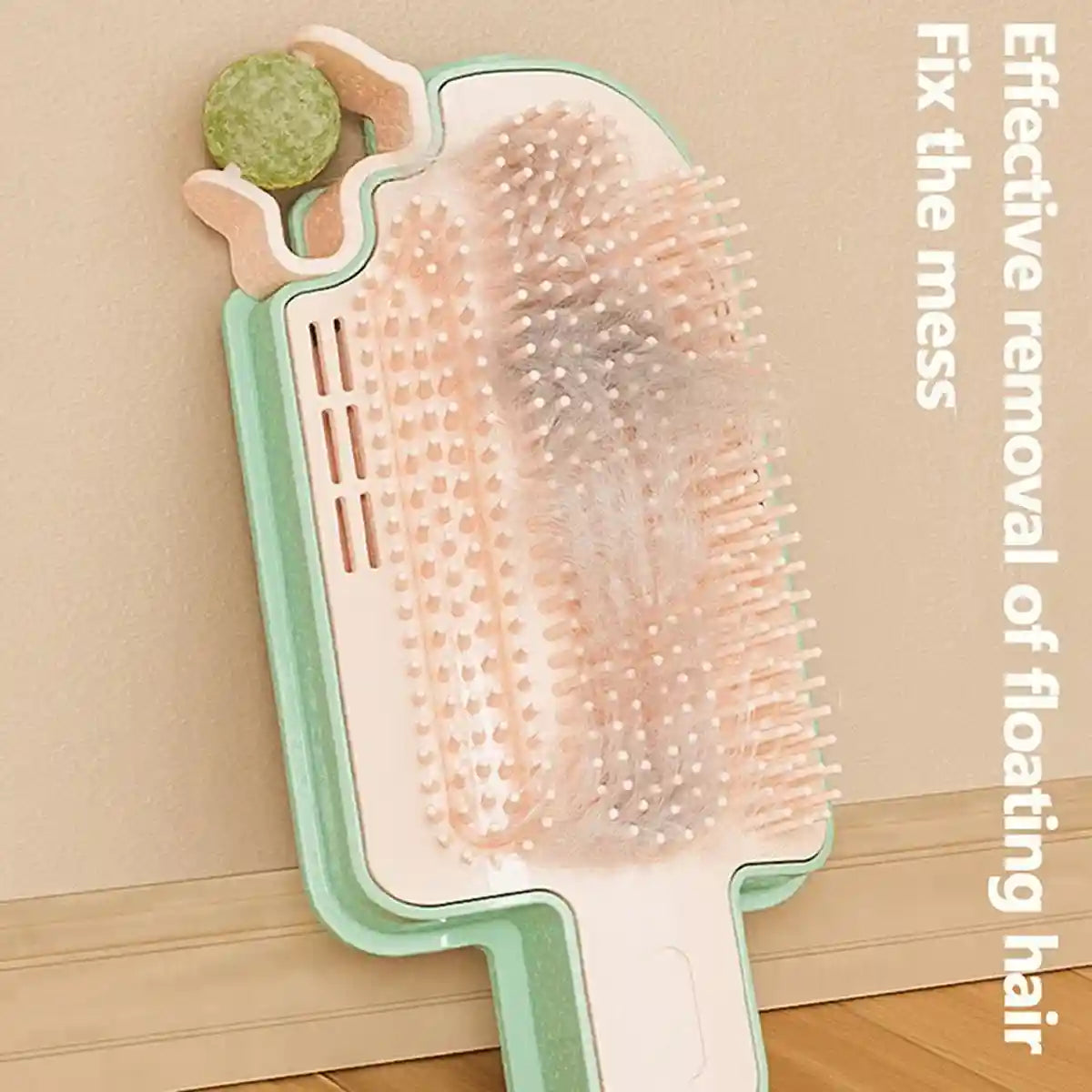 Wall-Mounted Ice Cream Cat Grooming Brush with Catnip or Teaser