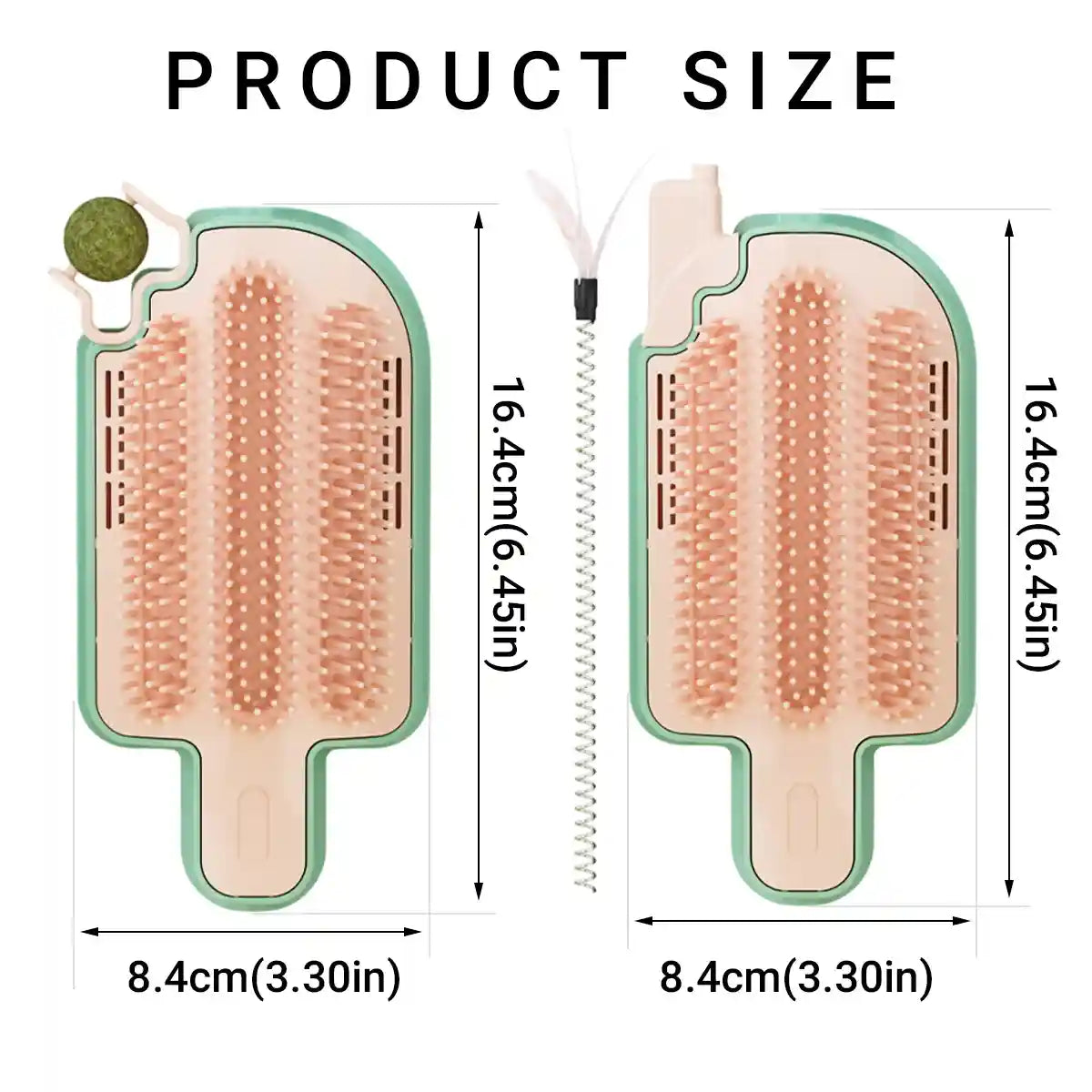 Wall-Mounted Ice Cream Cat Grooming Brush with Catnip or Teaser