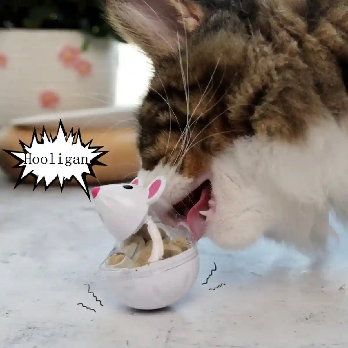 Interactive Cat Treat Dispenser Slow Feeder & Fun Mouse Toy