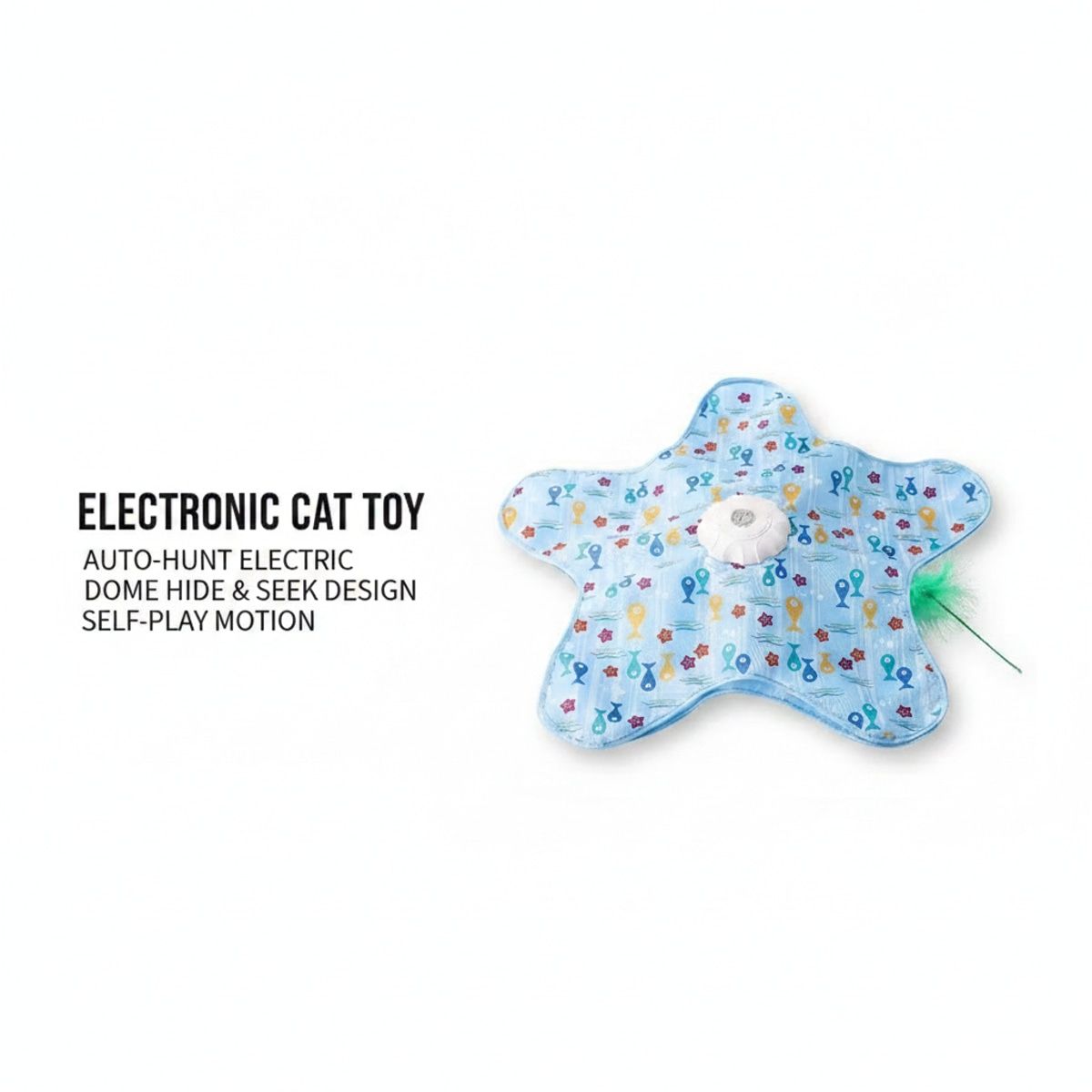 Blue Electronic Interactive Cat Toy with Teaser