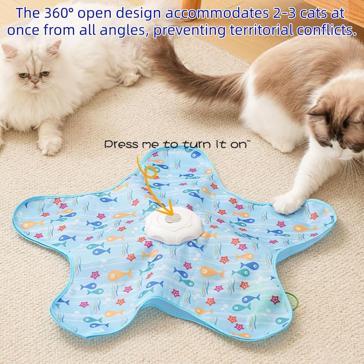 Blue Electronic Interactive Cat Toy with Teaser