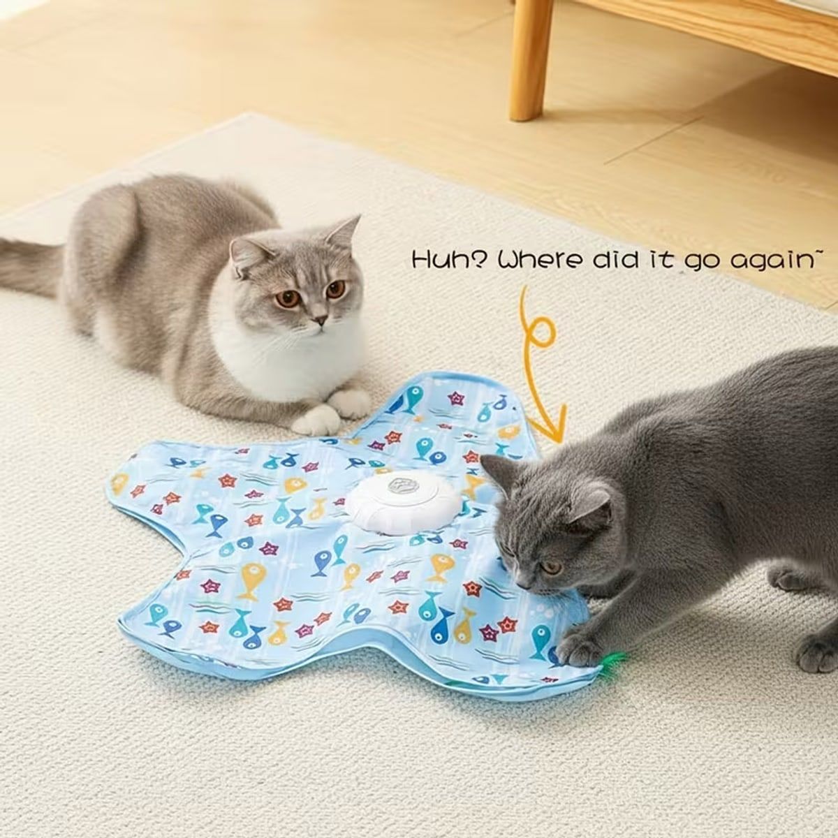 Blue Electronic Interactive Cat Toy with Teaser