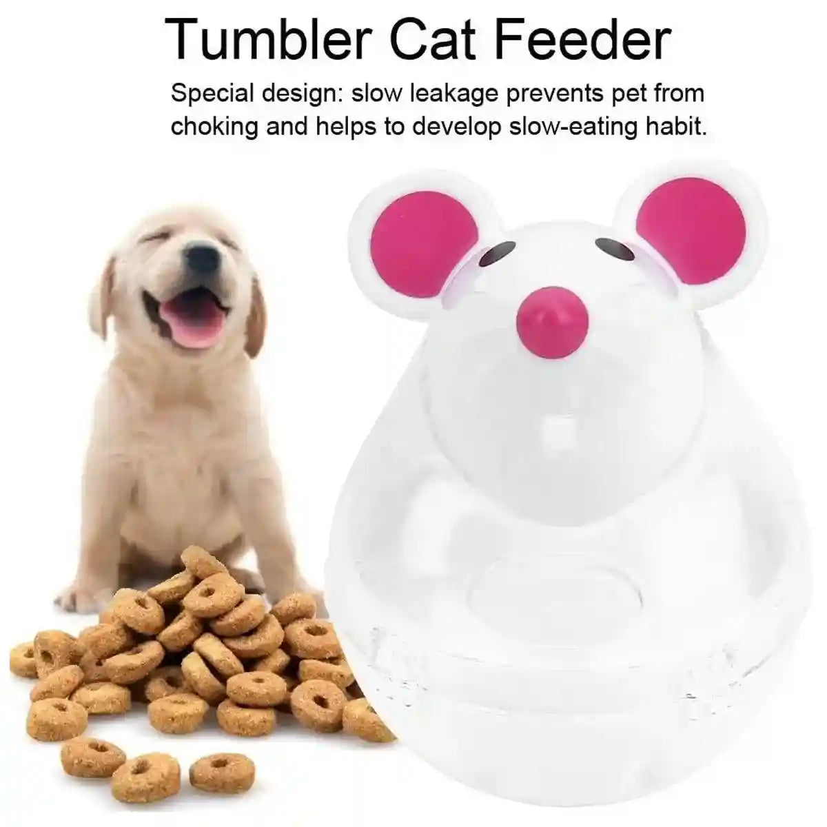 Interactive Cat Treat Dispenser Slow Feeder & Fun Mouse Toy