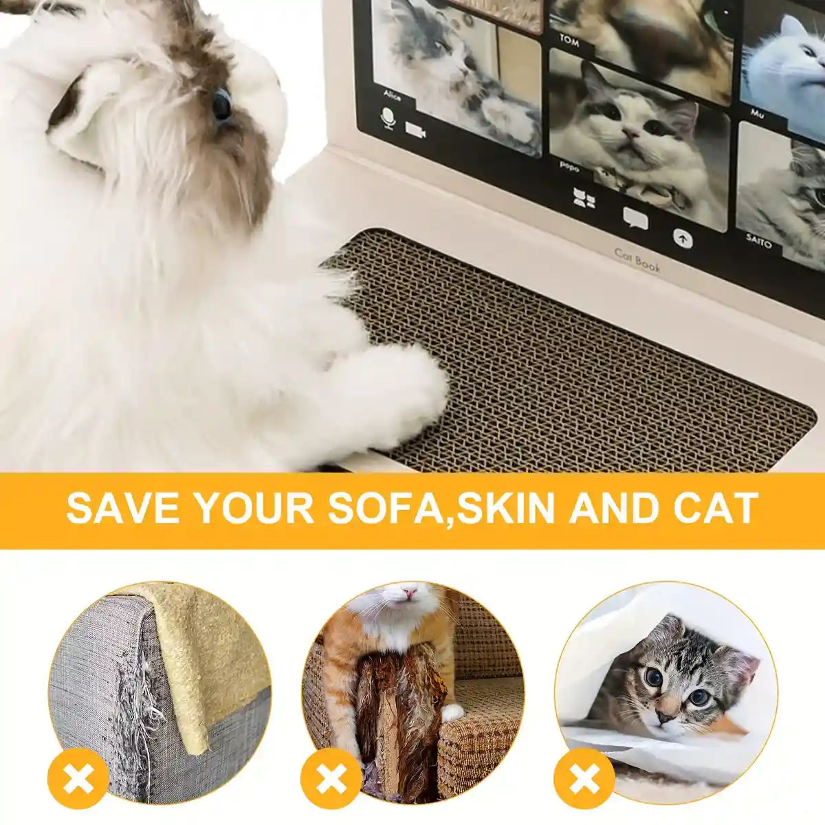 Laptop-Inspired Cat Scratching Board – Durable & Interactive Design