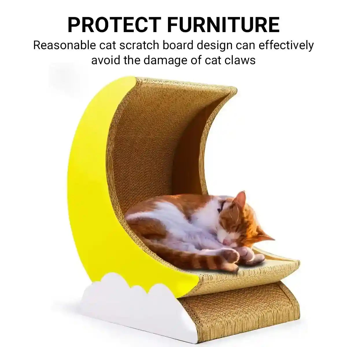 Moon Shape Cat Scratching Lounge with Cloud Base
