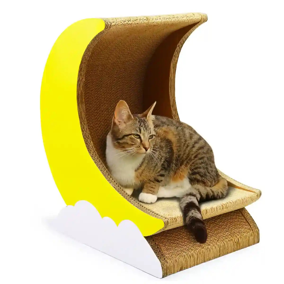 Moon Shape Cat Scratching Lounge with Cloud Base