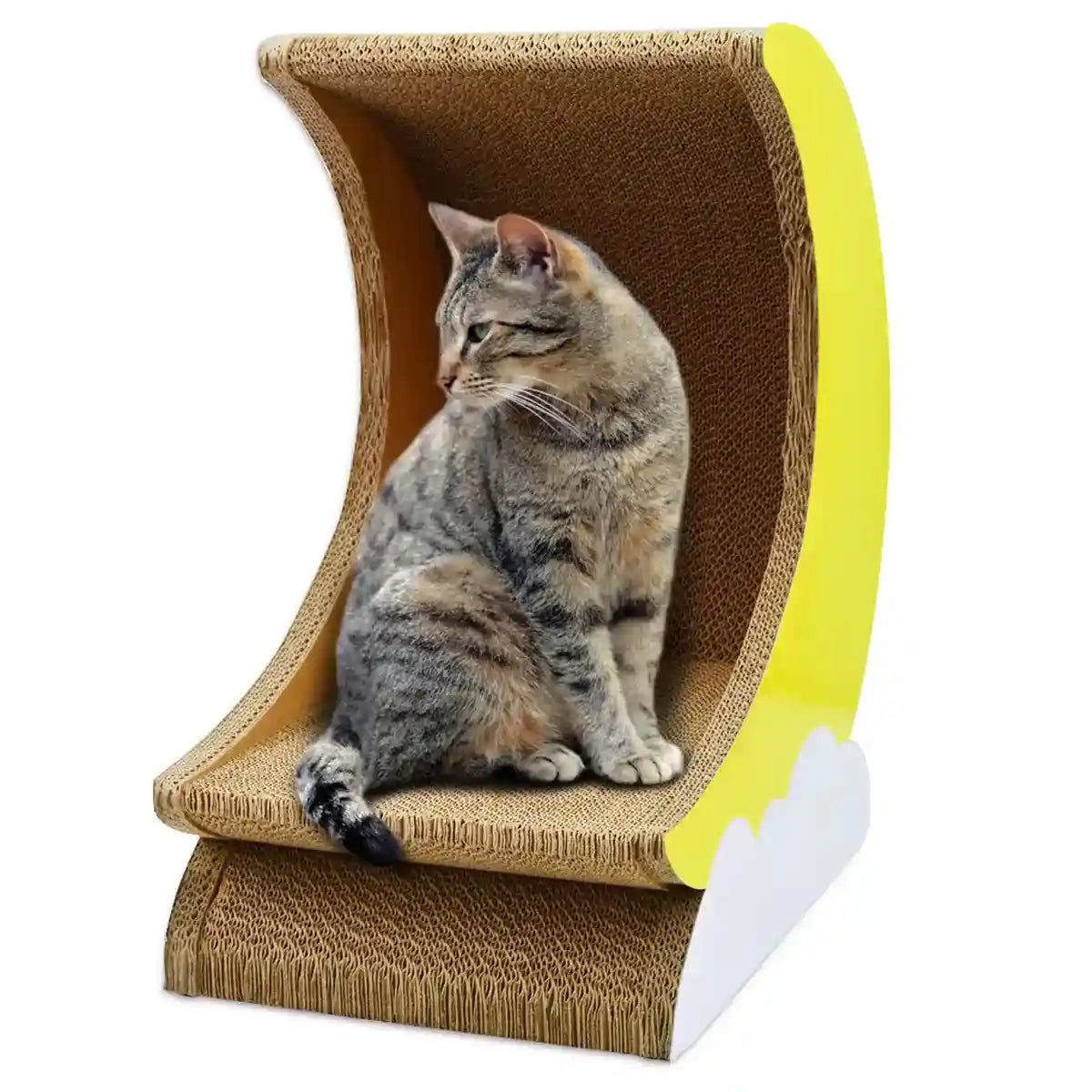 Moon Shape Cat Scratching Lounge with Cloud Base