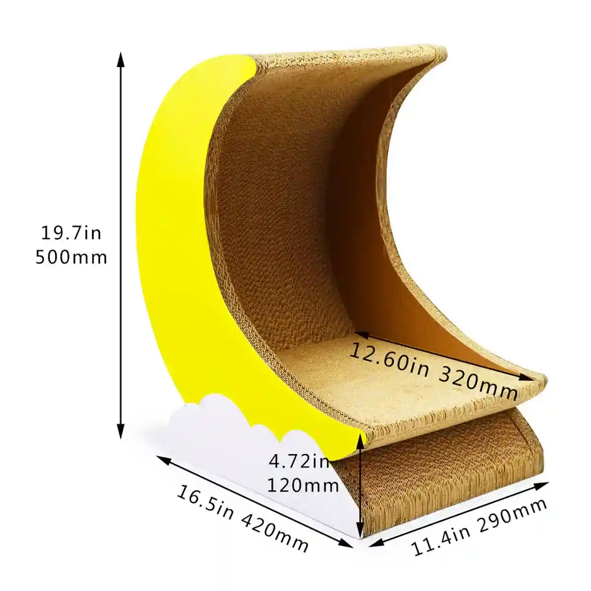 Moon Shape Cat Scratching Lounge with Cloud Base