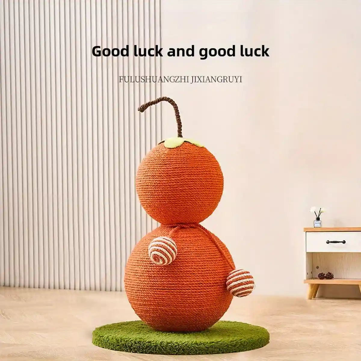 Gourd-Shaped Cat Scratching Column with Sisal Rope & Play Ball