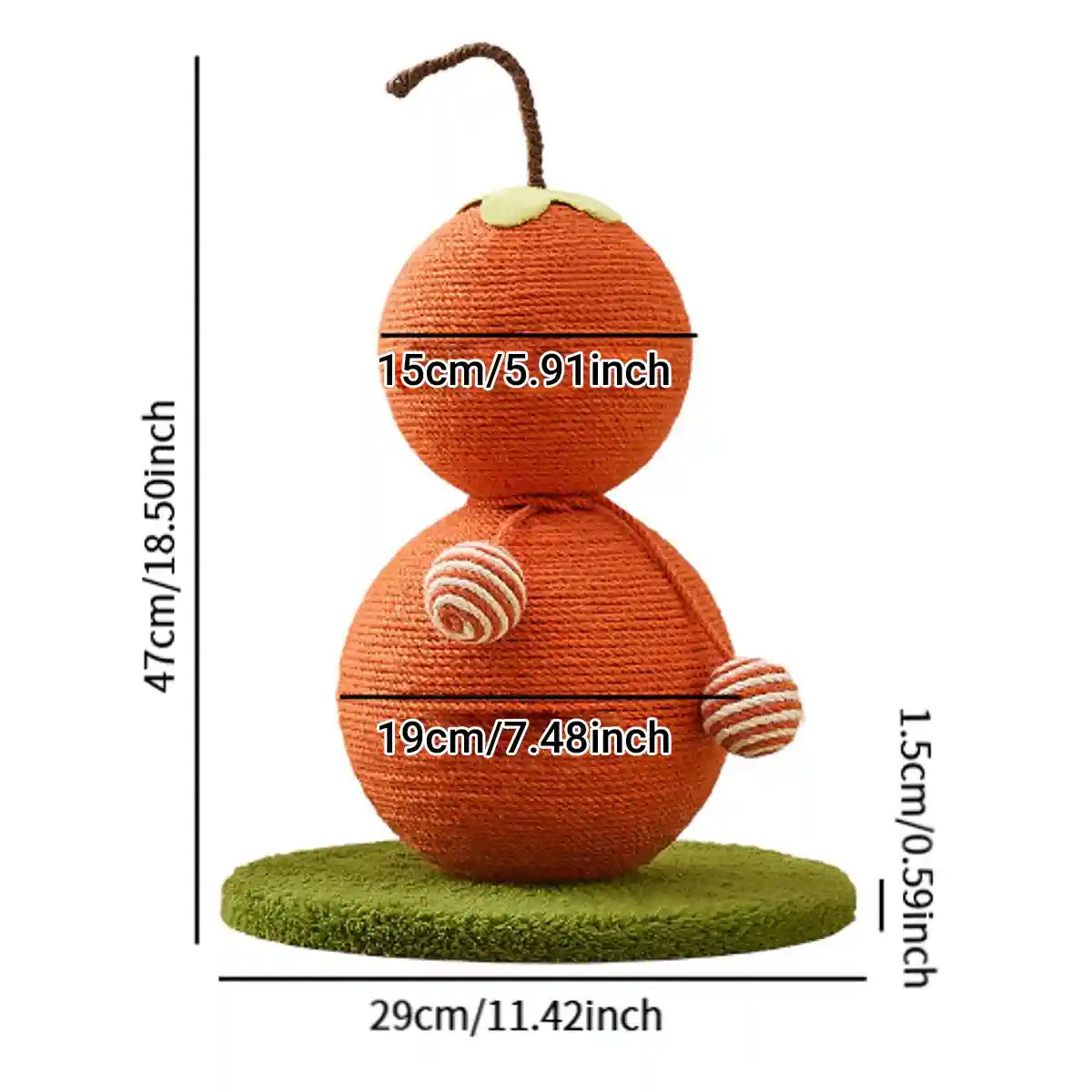 Gourd-Shaped Cat Scratching Column with Sisal Rope & Play Ball