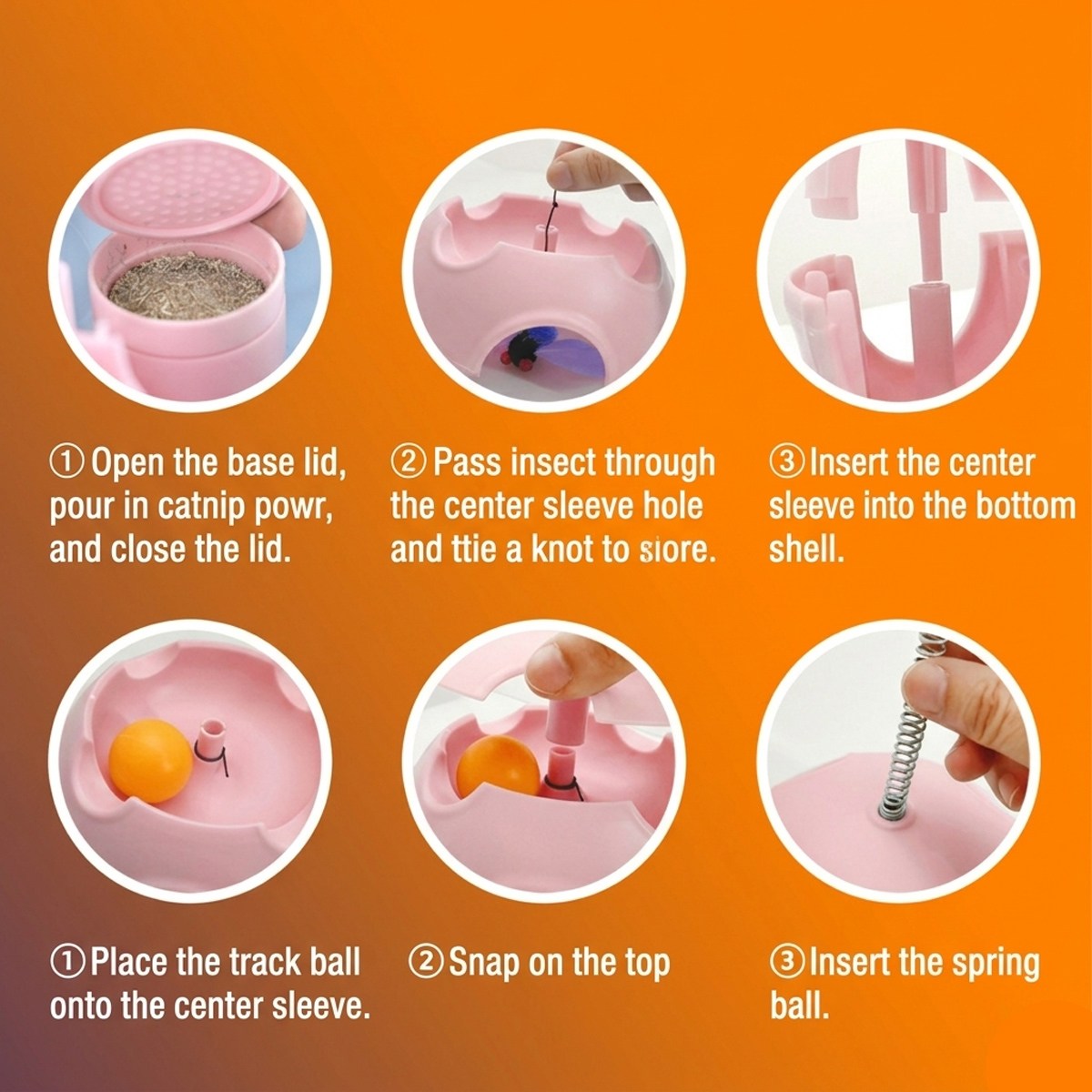 Cat Tumbler Toy - Catnip Spring Fluffy Ball Self-Play