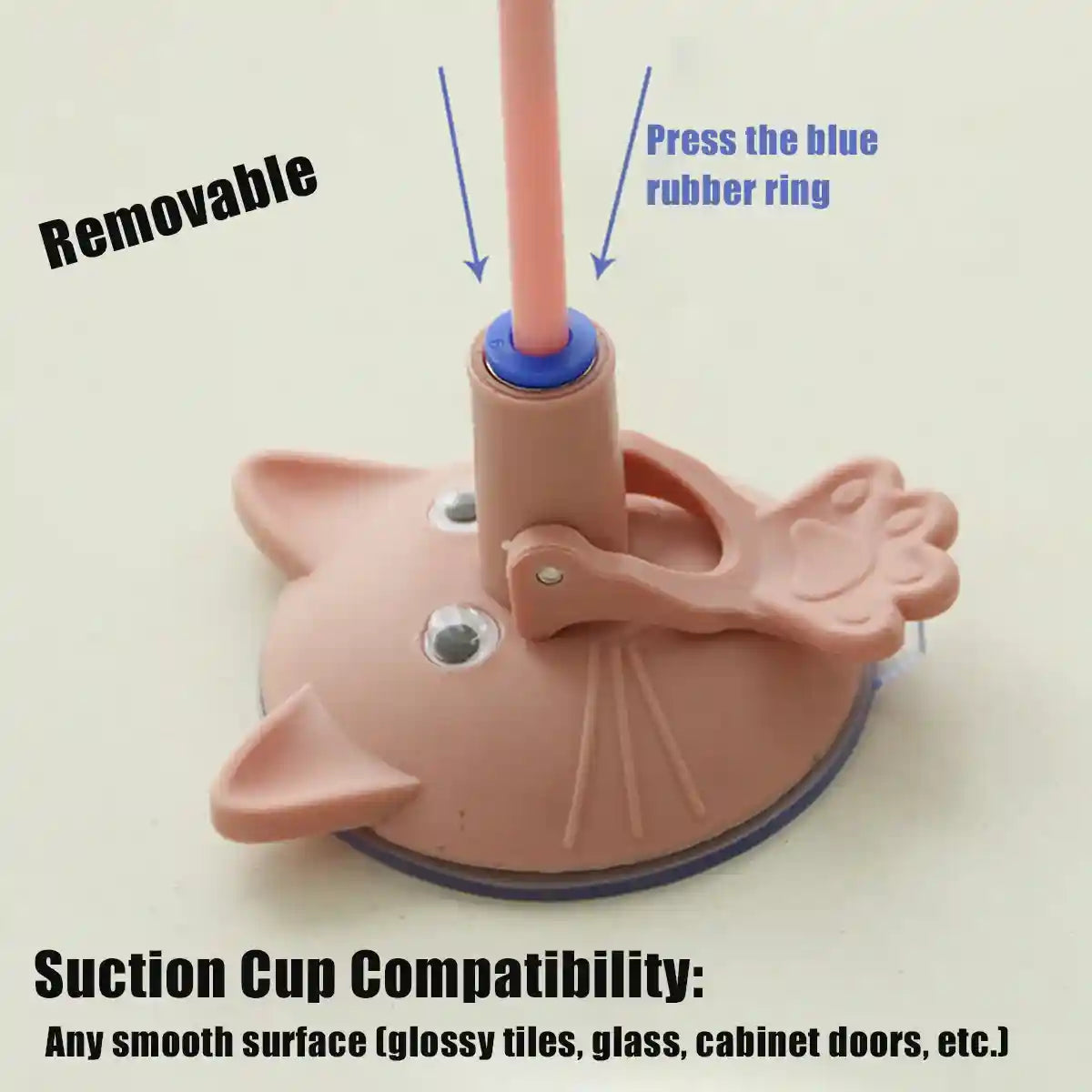 Pink Butterfly Cat Teaser Toy With Suction Base