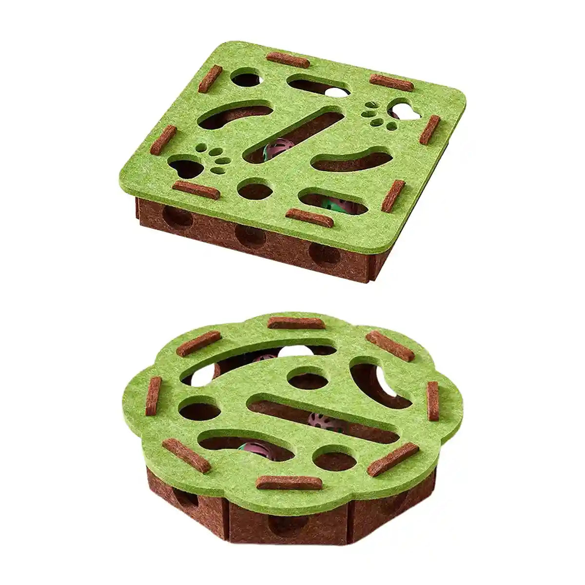 Felt Cat Puzzle Toy Maze Box 30cm Enrichment Game