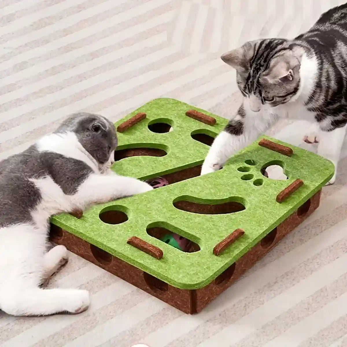 Felt Cat Puzzle Toy Maze Box 30cm Enrichment Game
