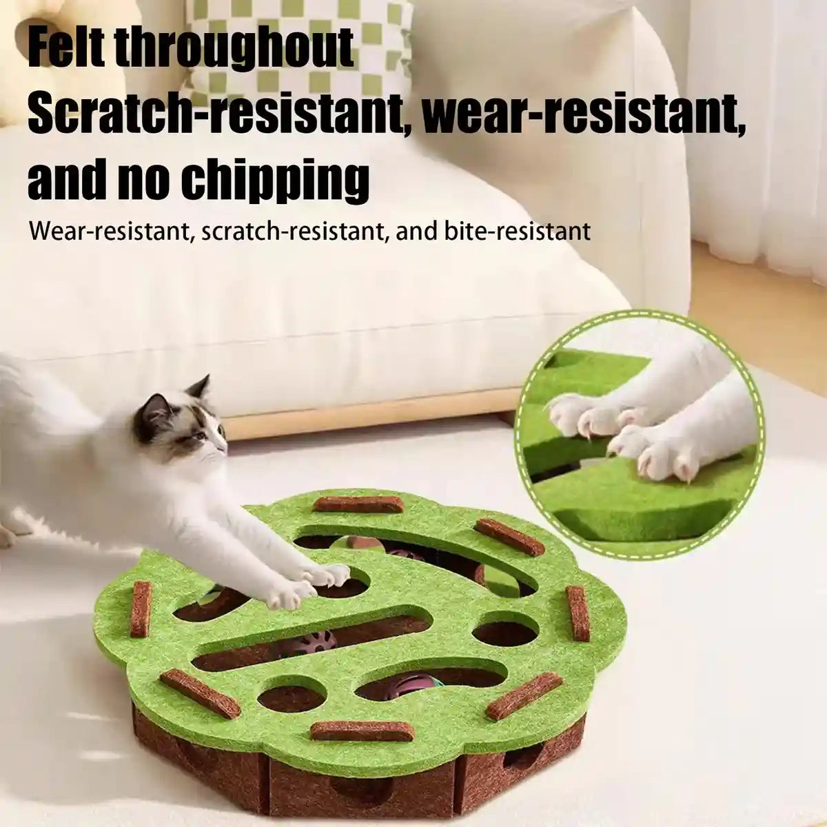 Felt Cat Puzzle Toy Maze Box 30cm Enrichment Game